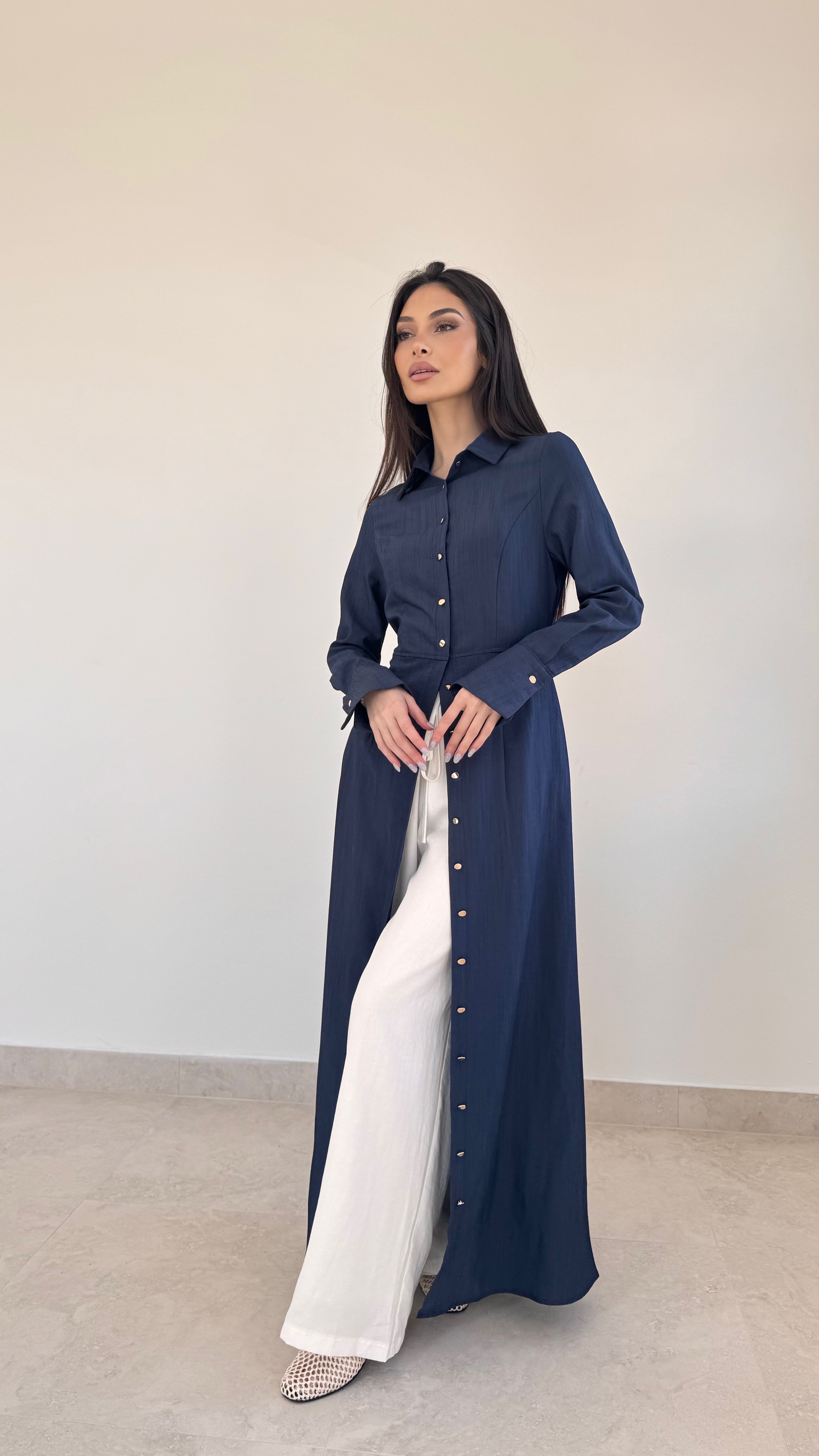 Gold button maxi