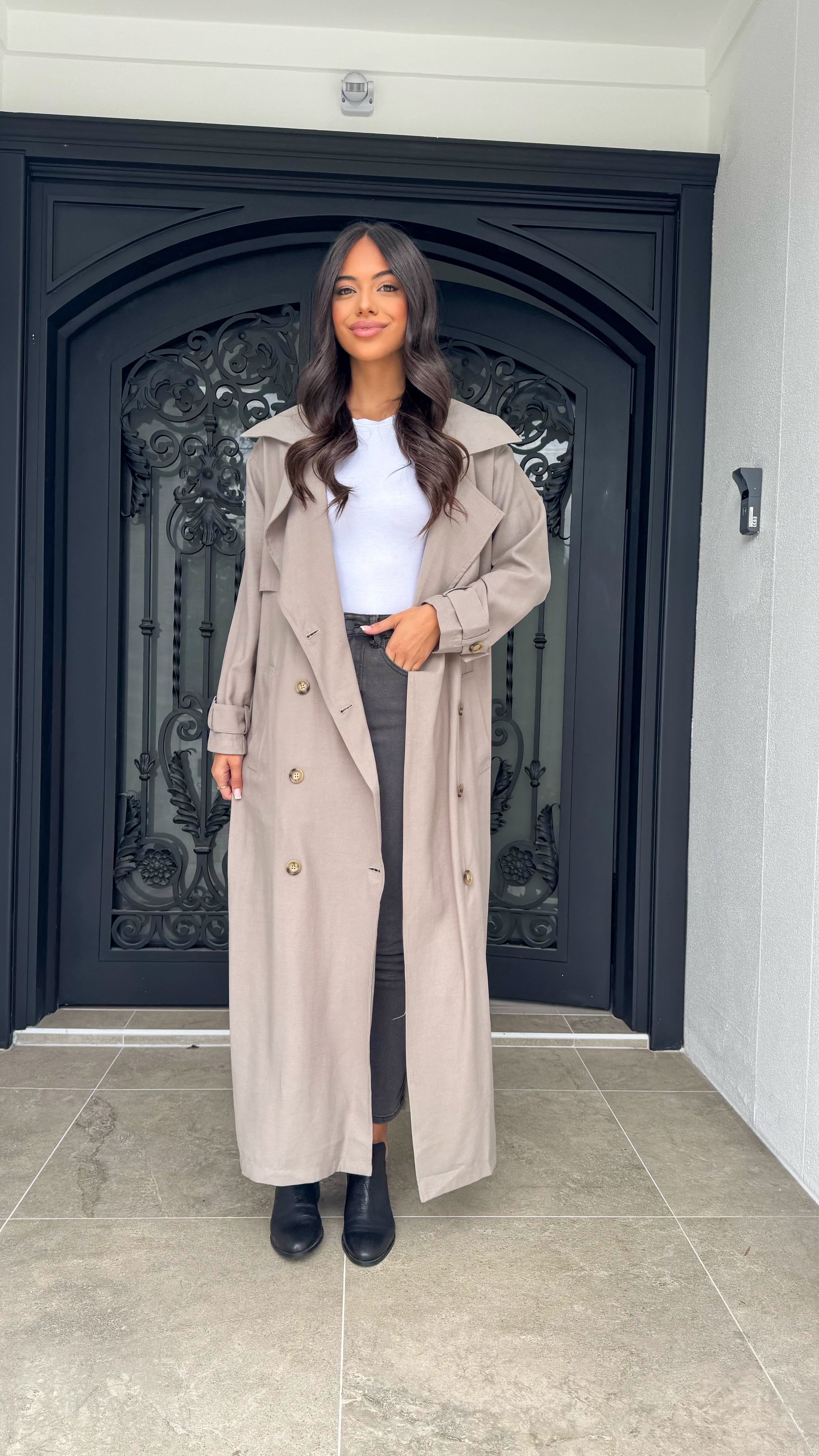 Linen Blend Trench