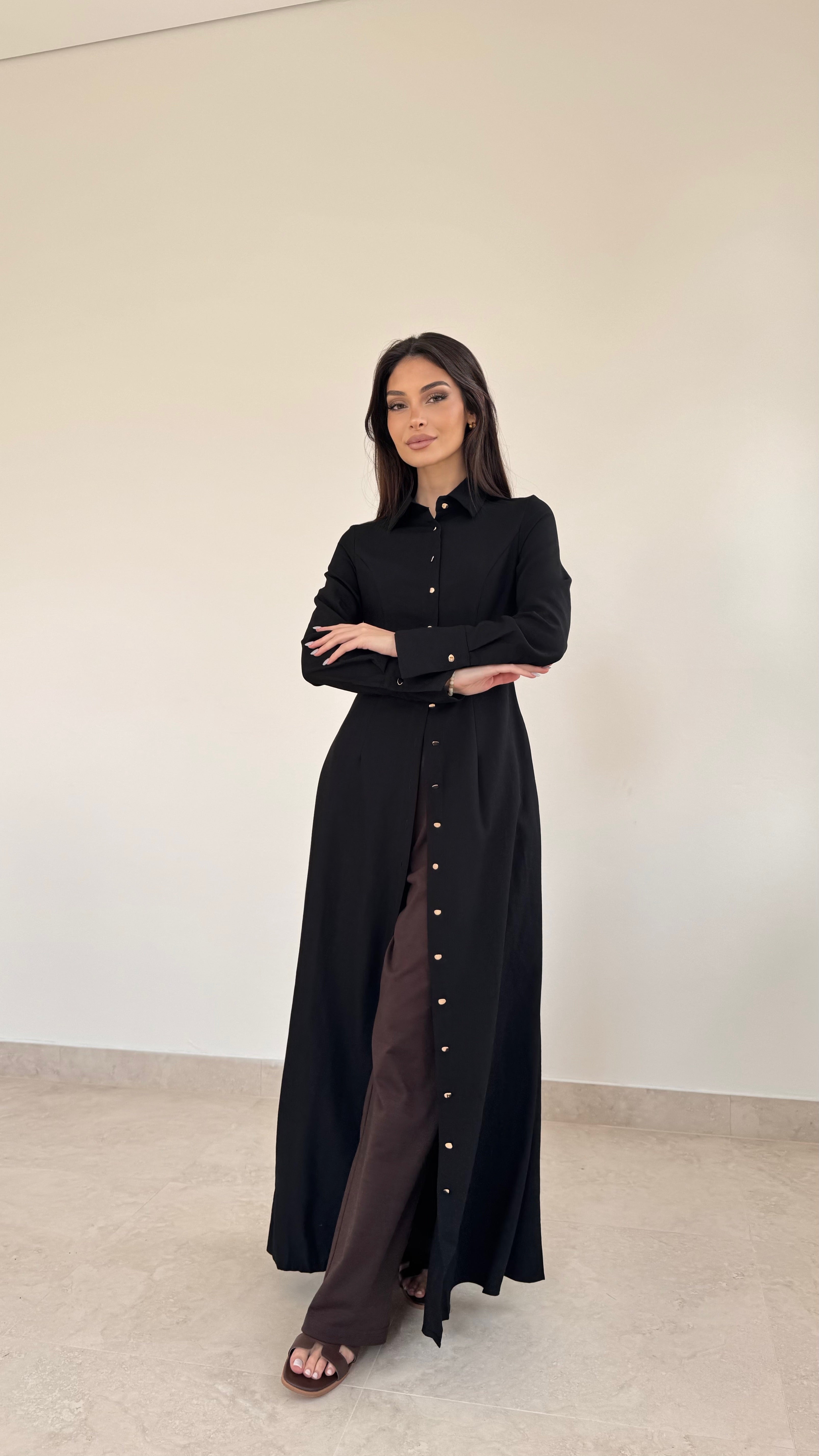 Gold button maxi