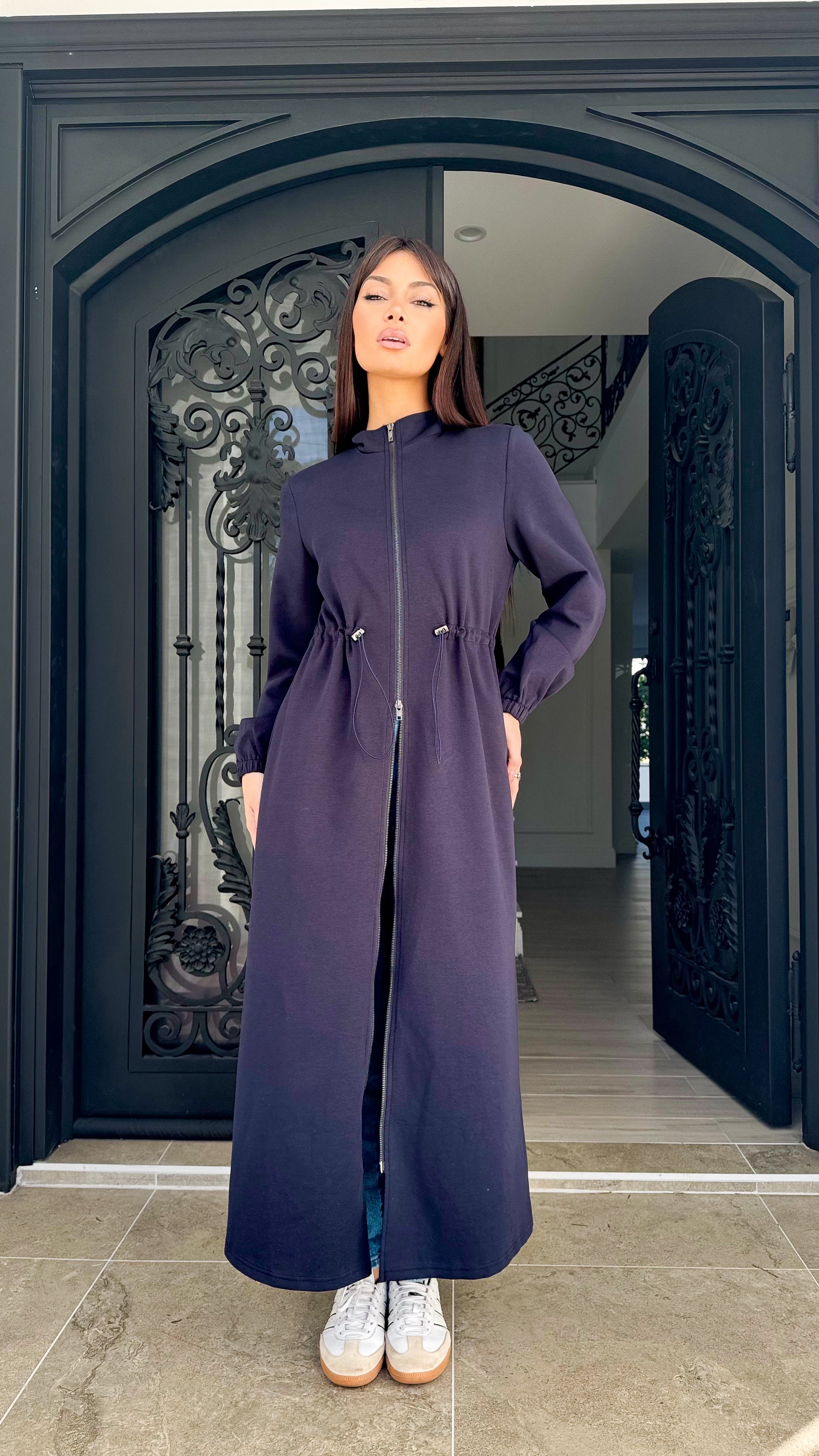 Ponte maxi zip jacket
