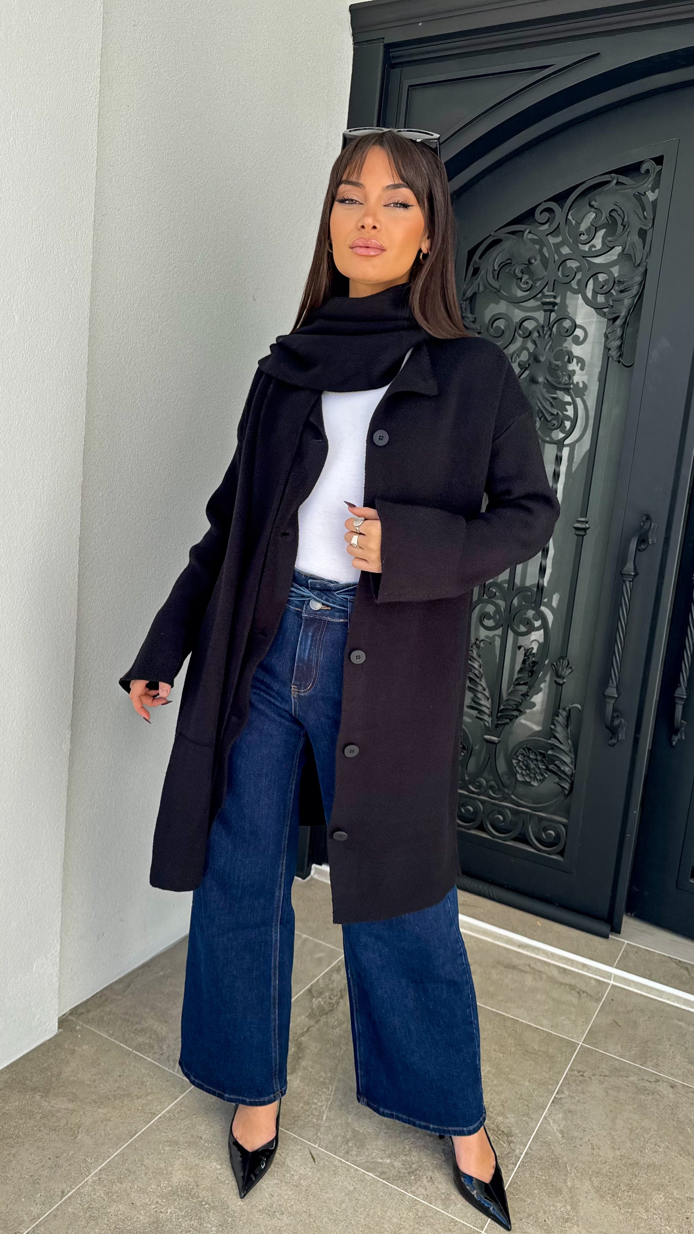 Sara Scarf Knit Cardigan