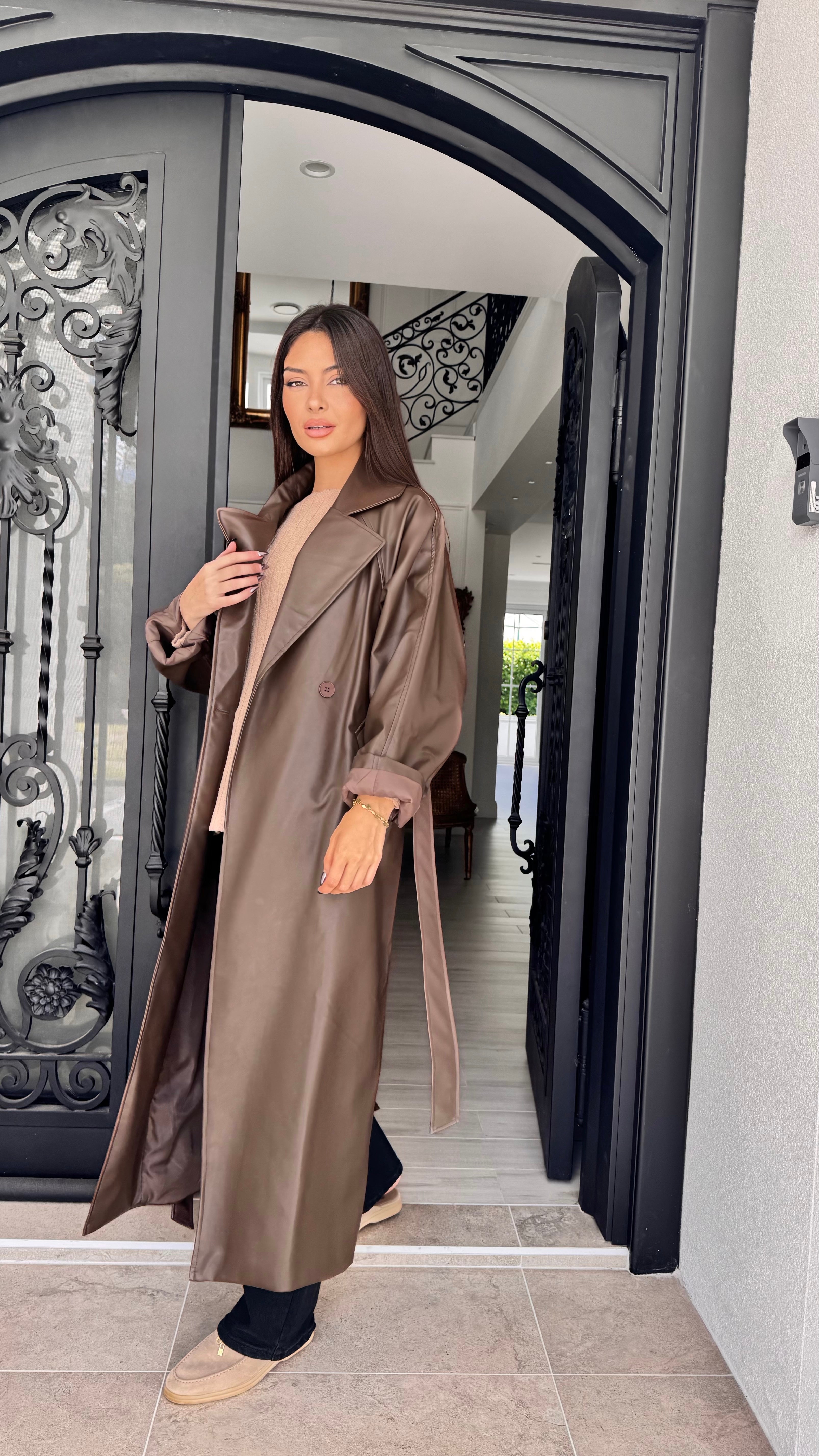 Oversized leather jacket