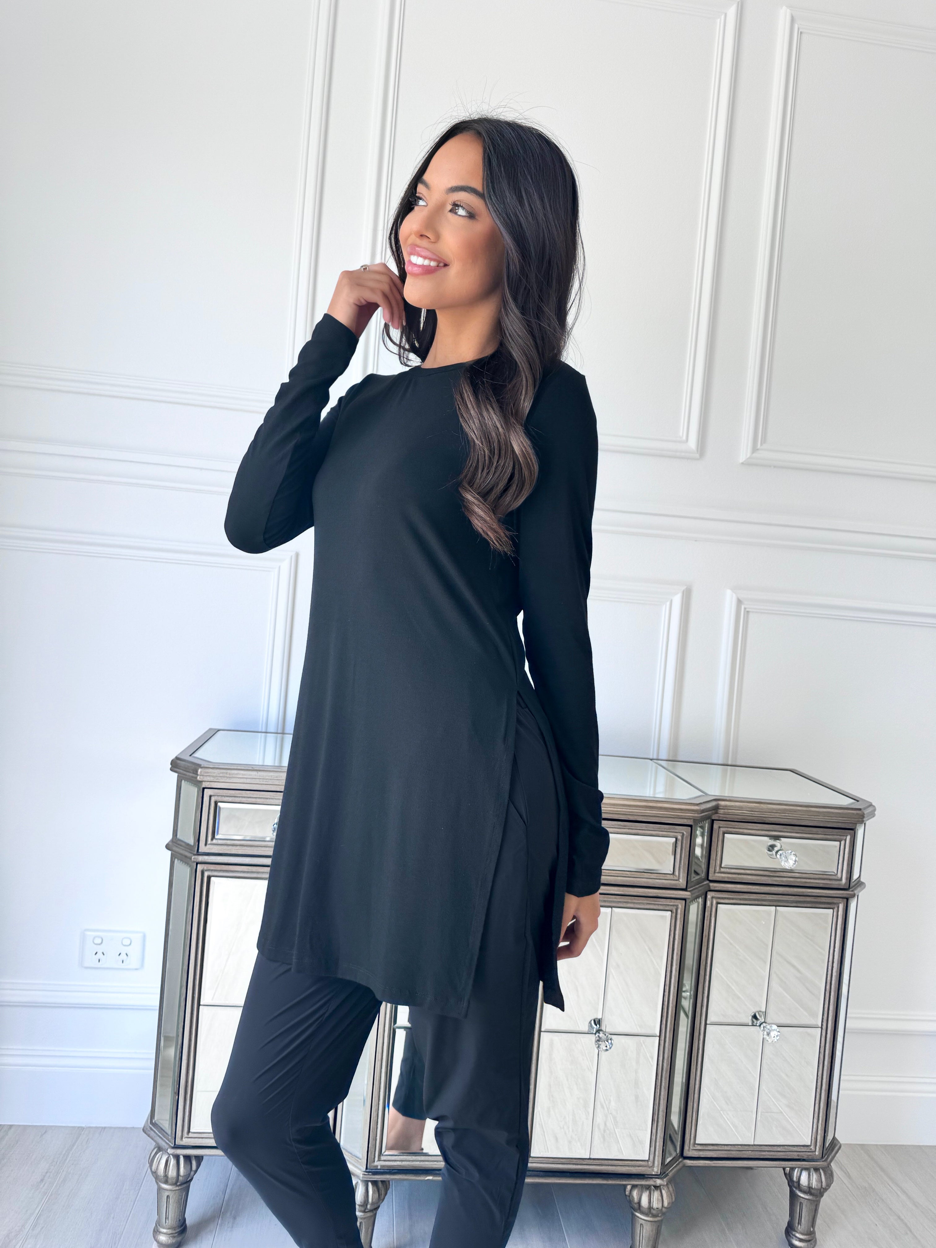 Jersey split top