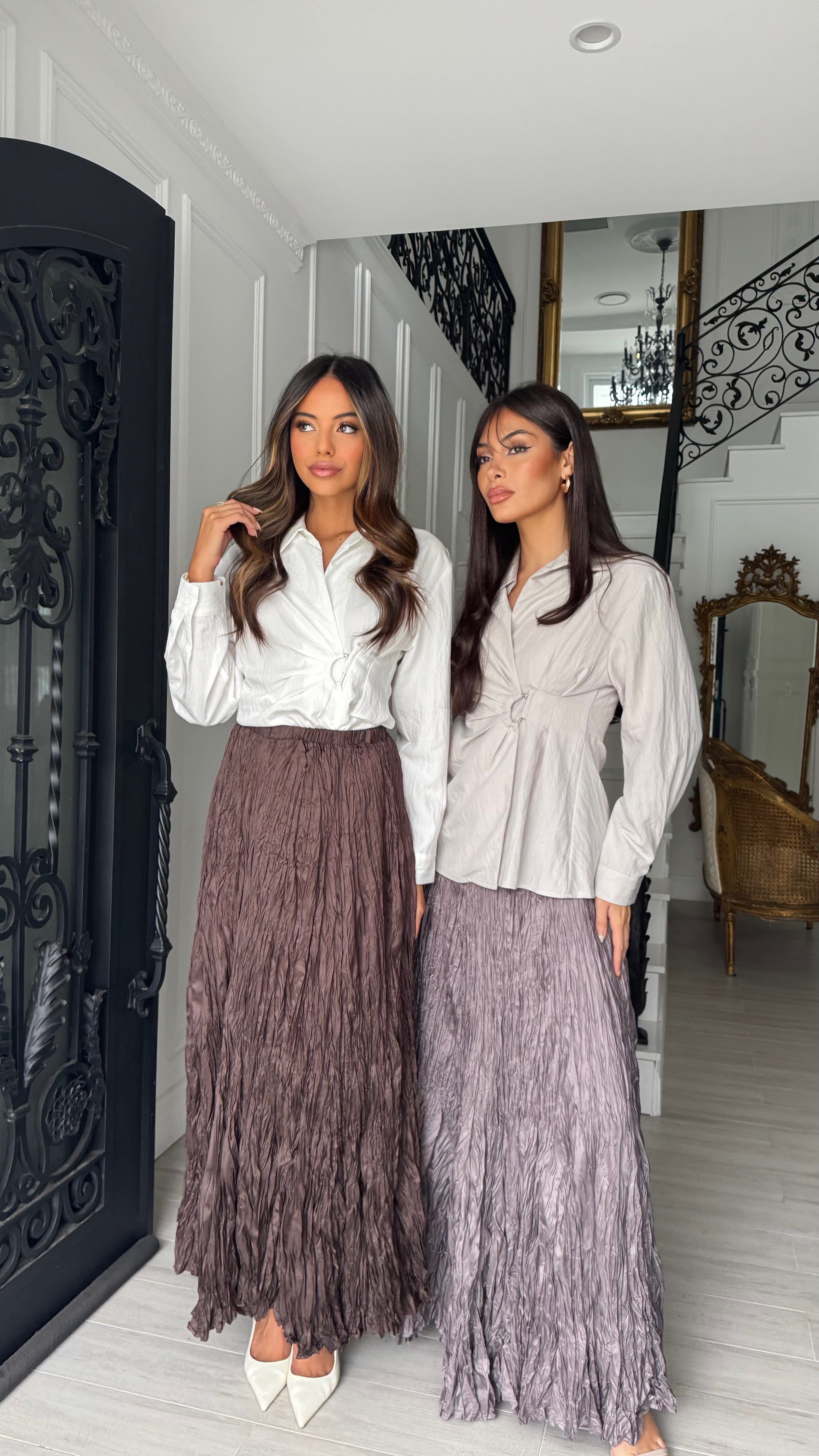 Alira Crinkle Satin Skirt