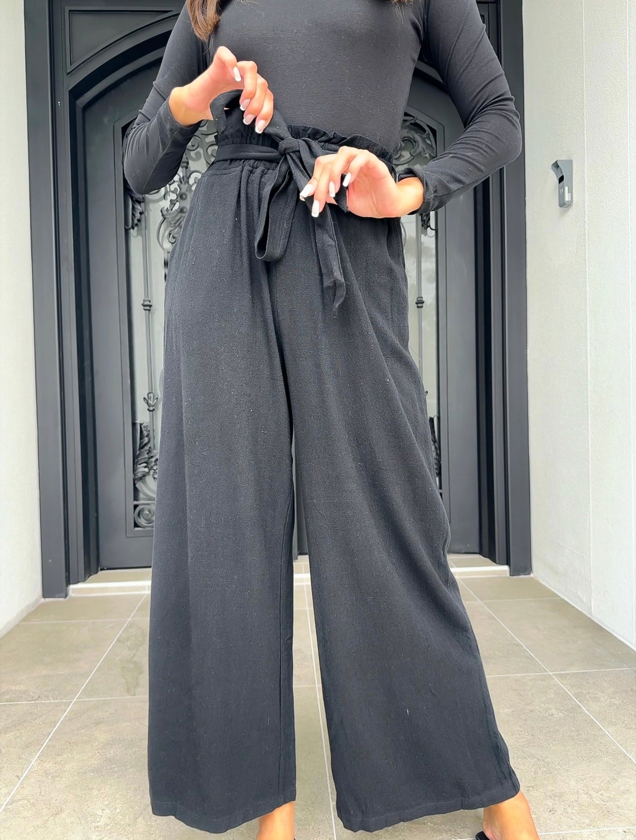 Linen Tie Waist Pants