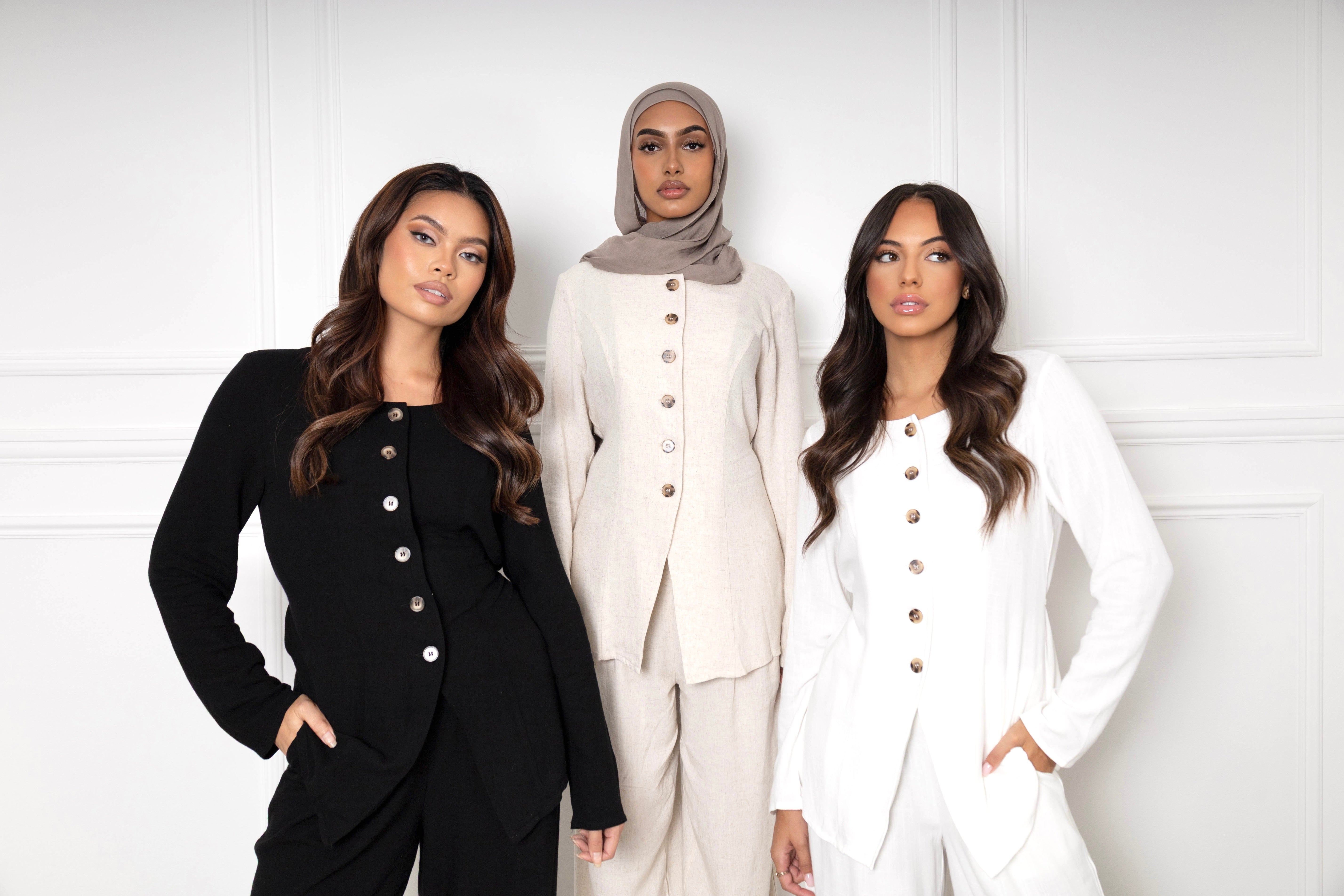 Linen Casual button set