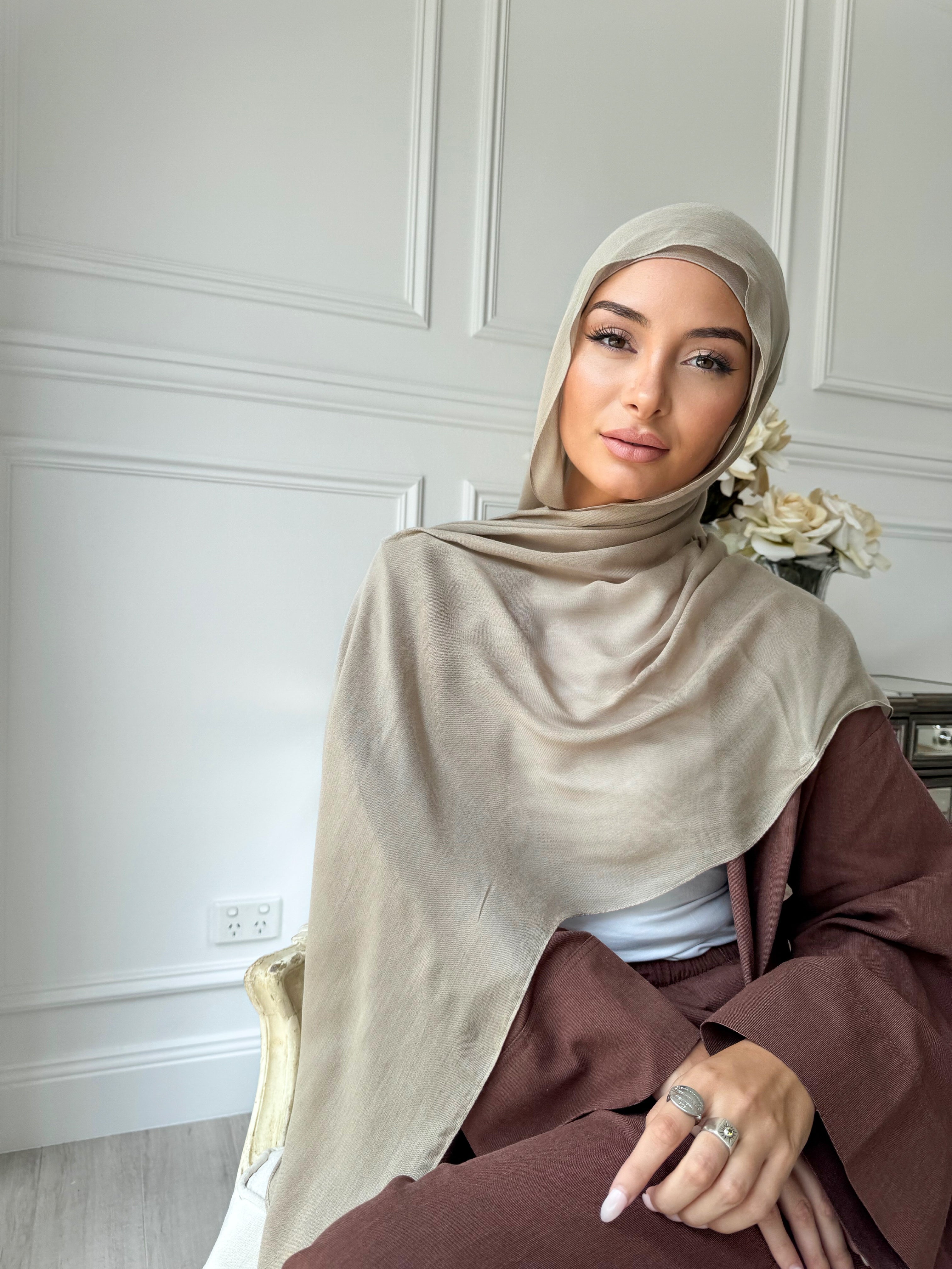 Beige modal scarf