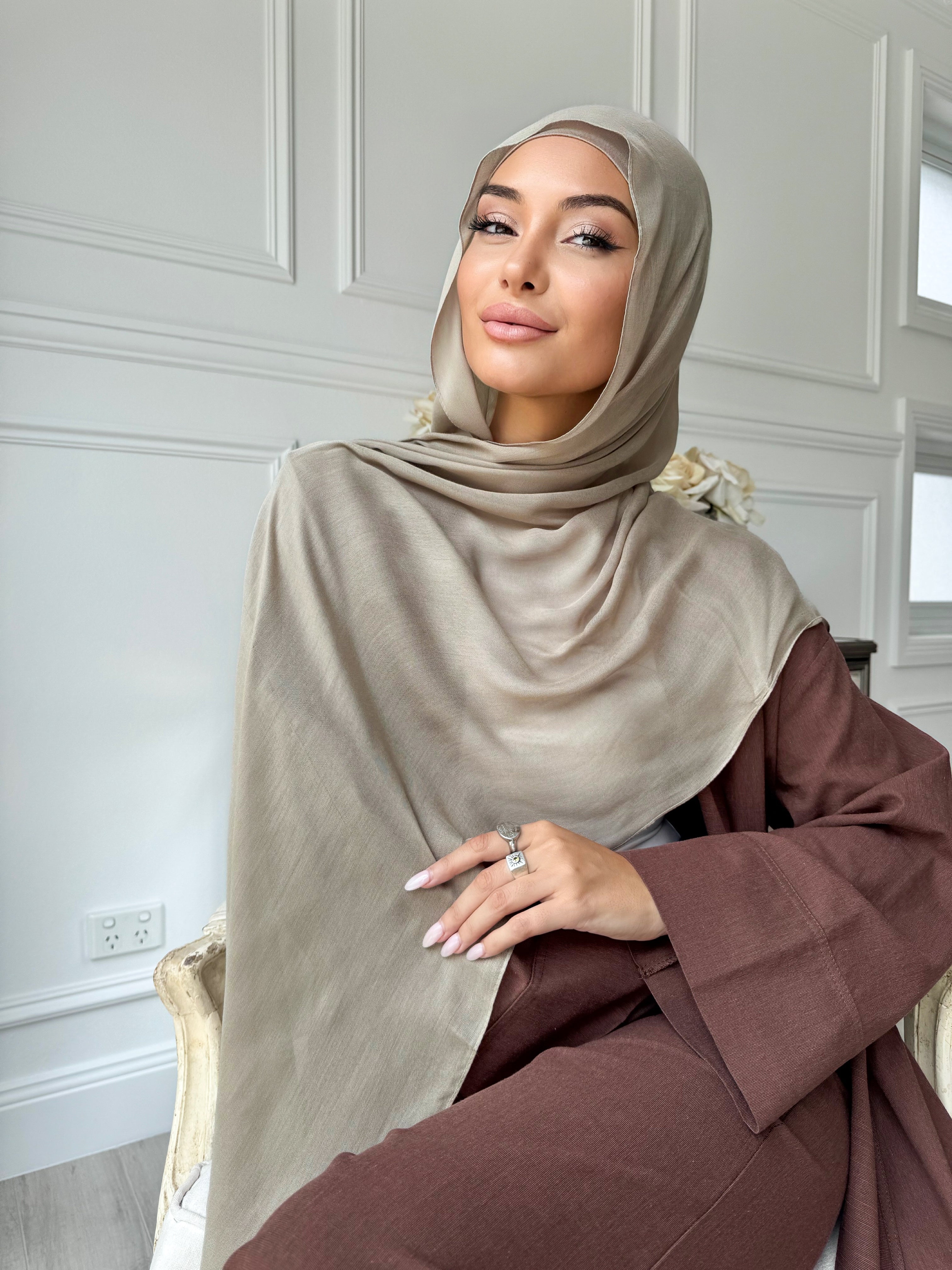 Beige modal scarf