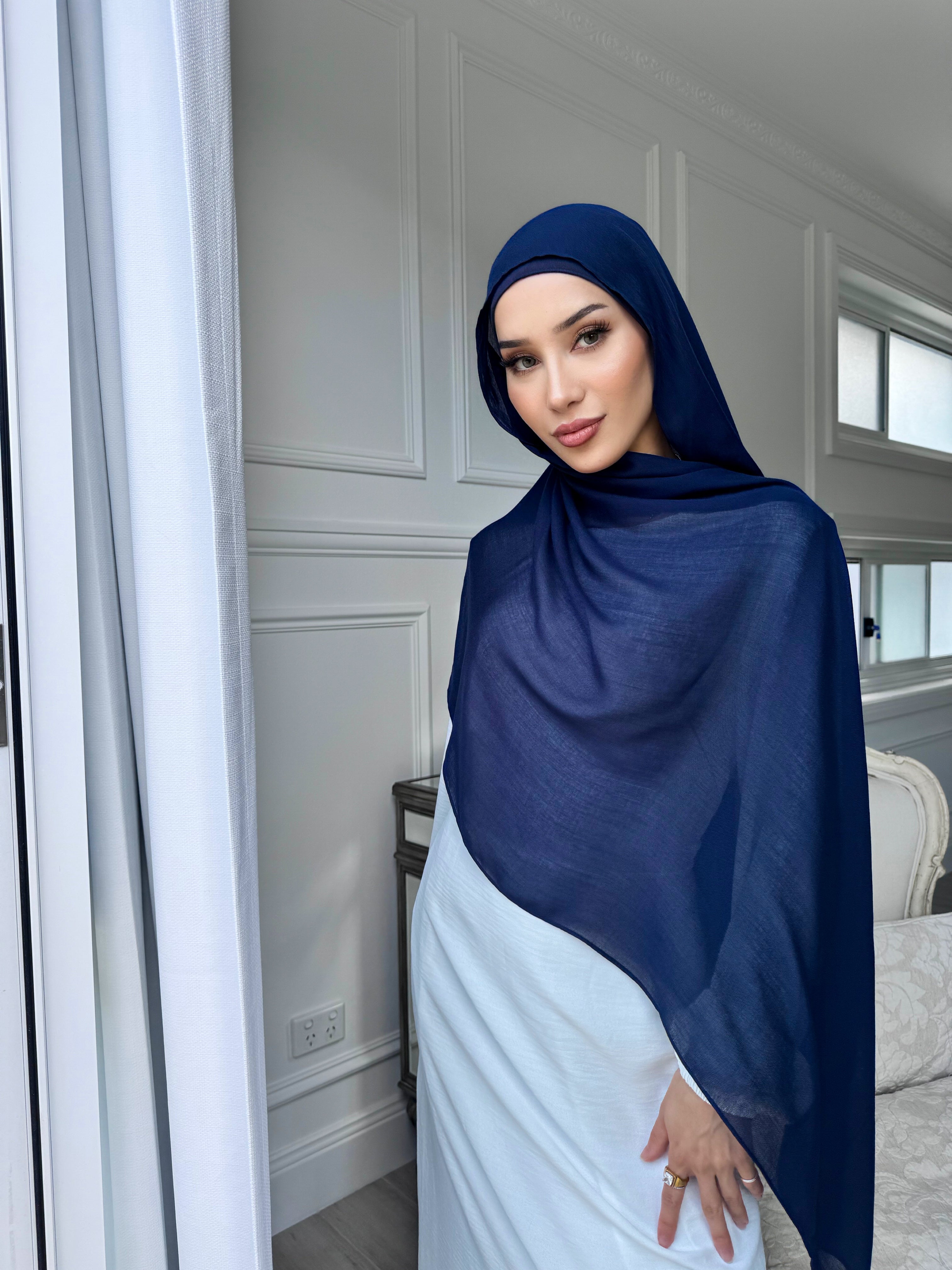 Navy modal scarf