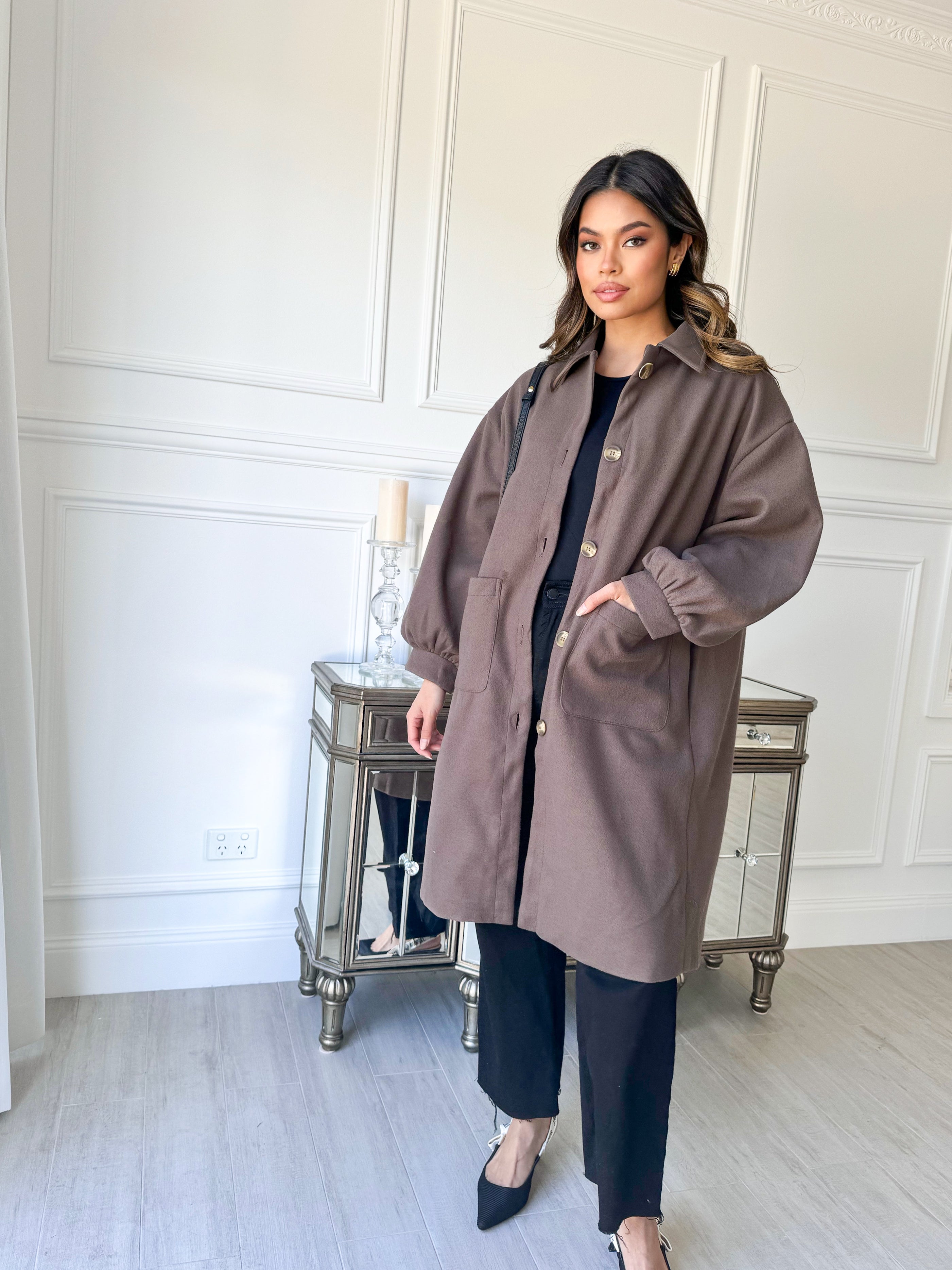 Balloon sleeve Coat