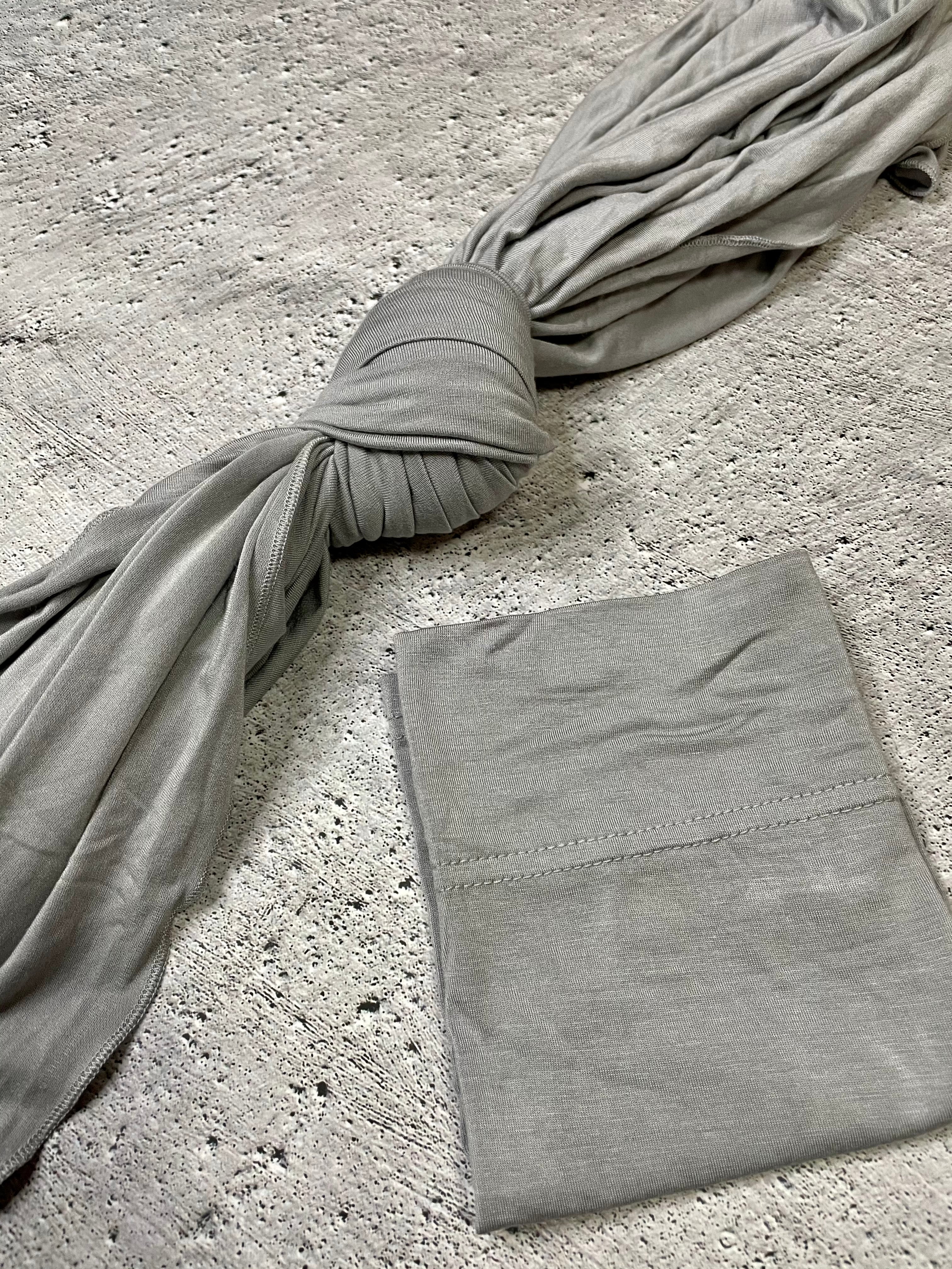 Grey Jersey Scarf Set