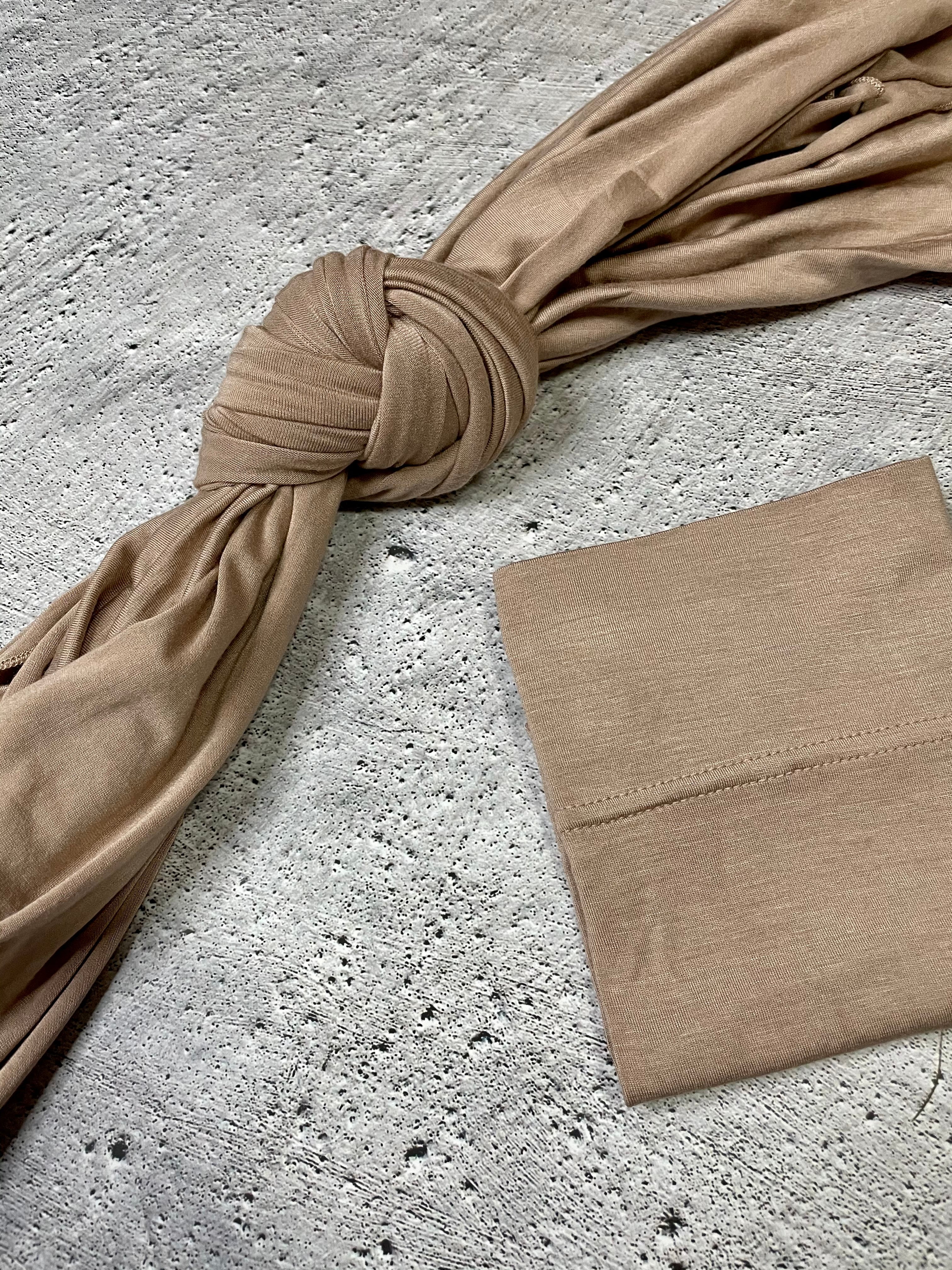 Mink jersey scarf set