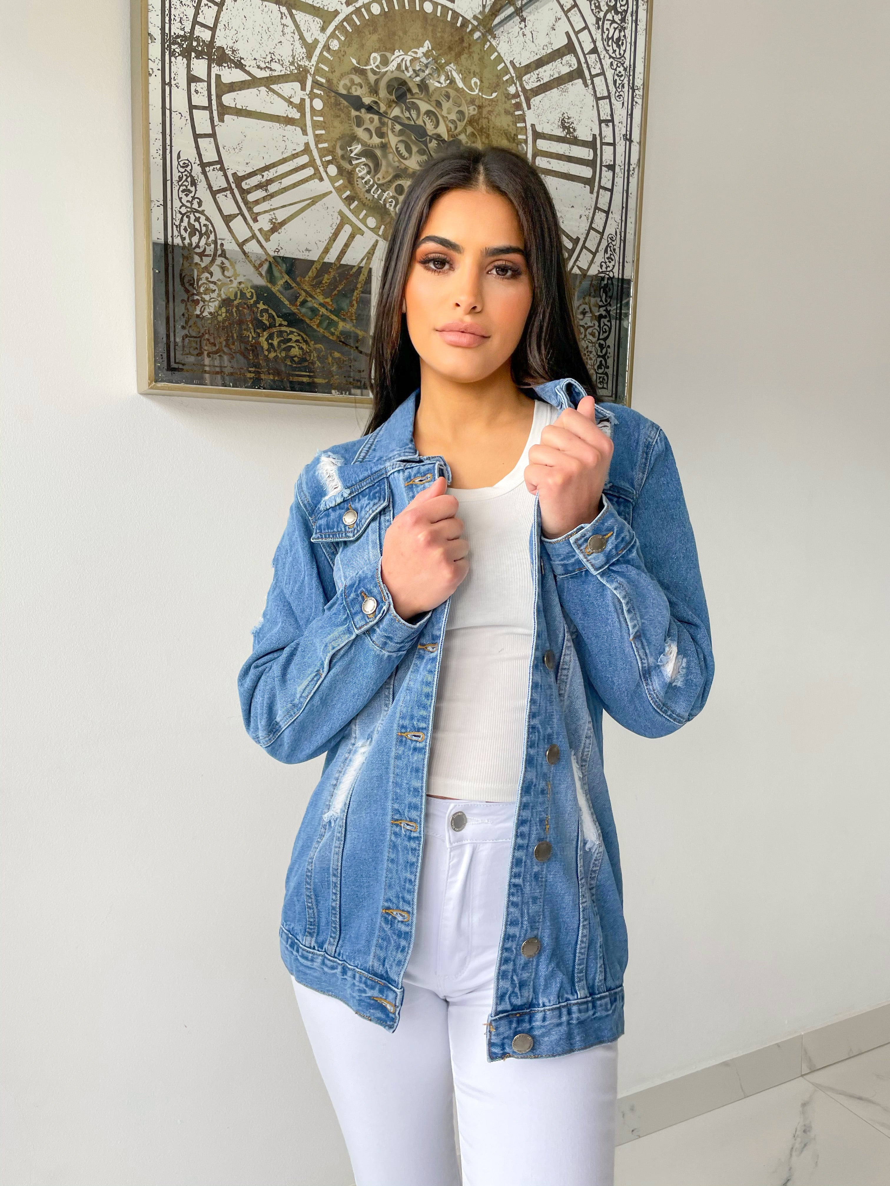 Distressed Denim Jacket - Urban Culture