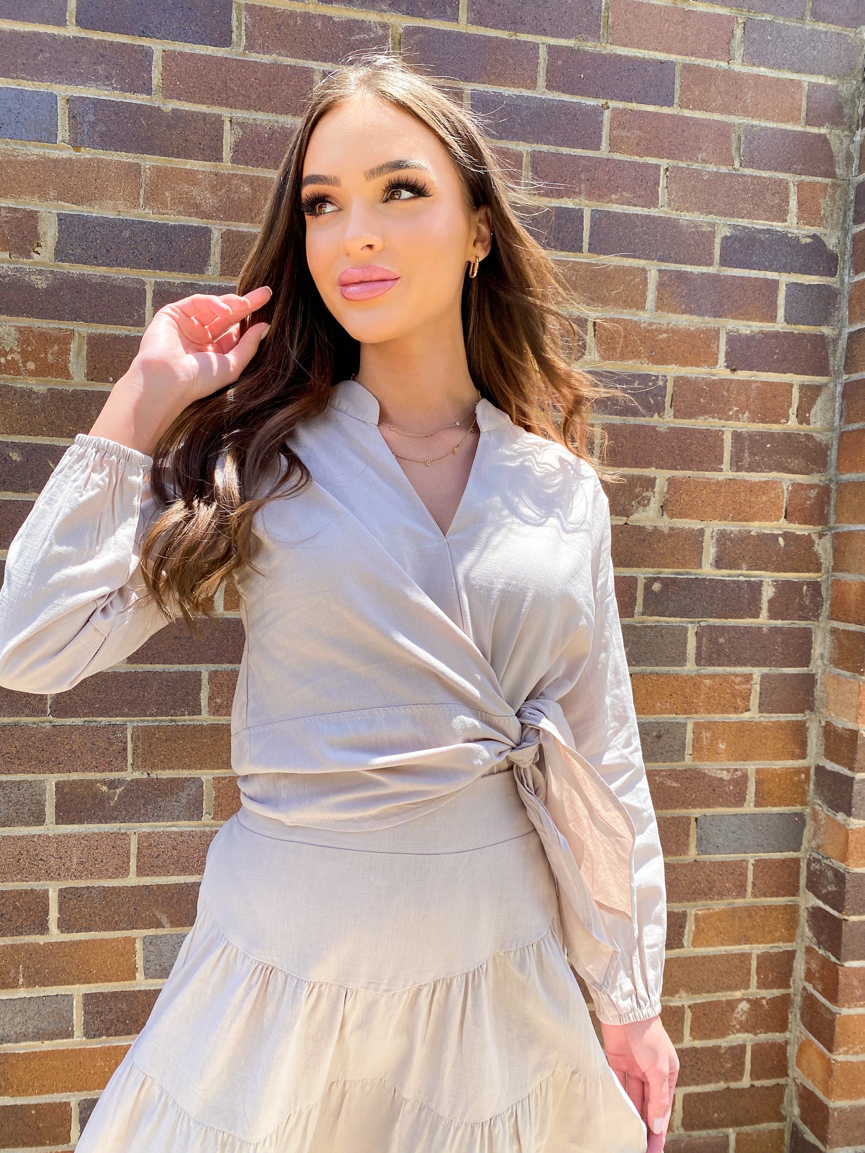 Side tie blouse