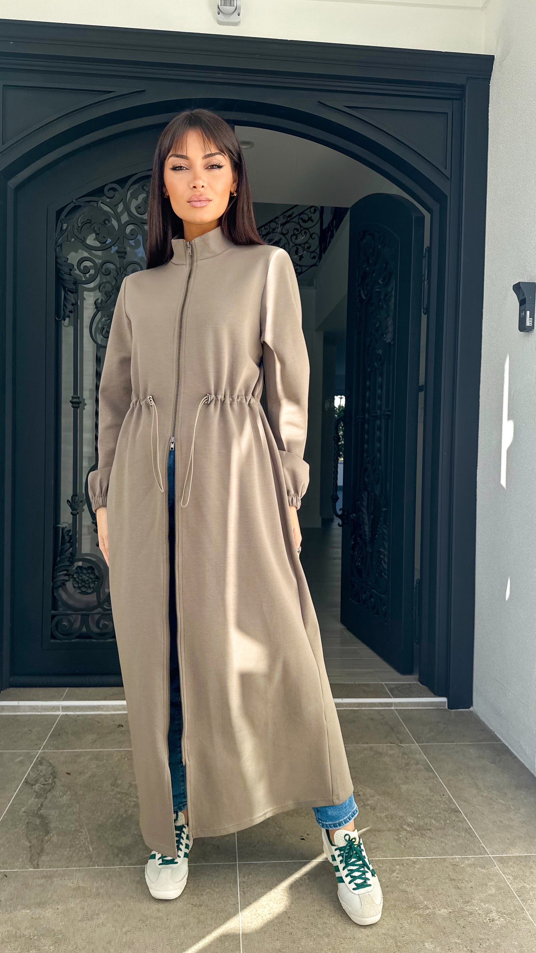 Ponte maxi zip jacket
