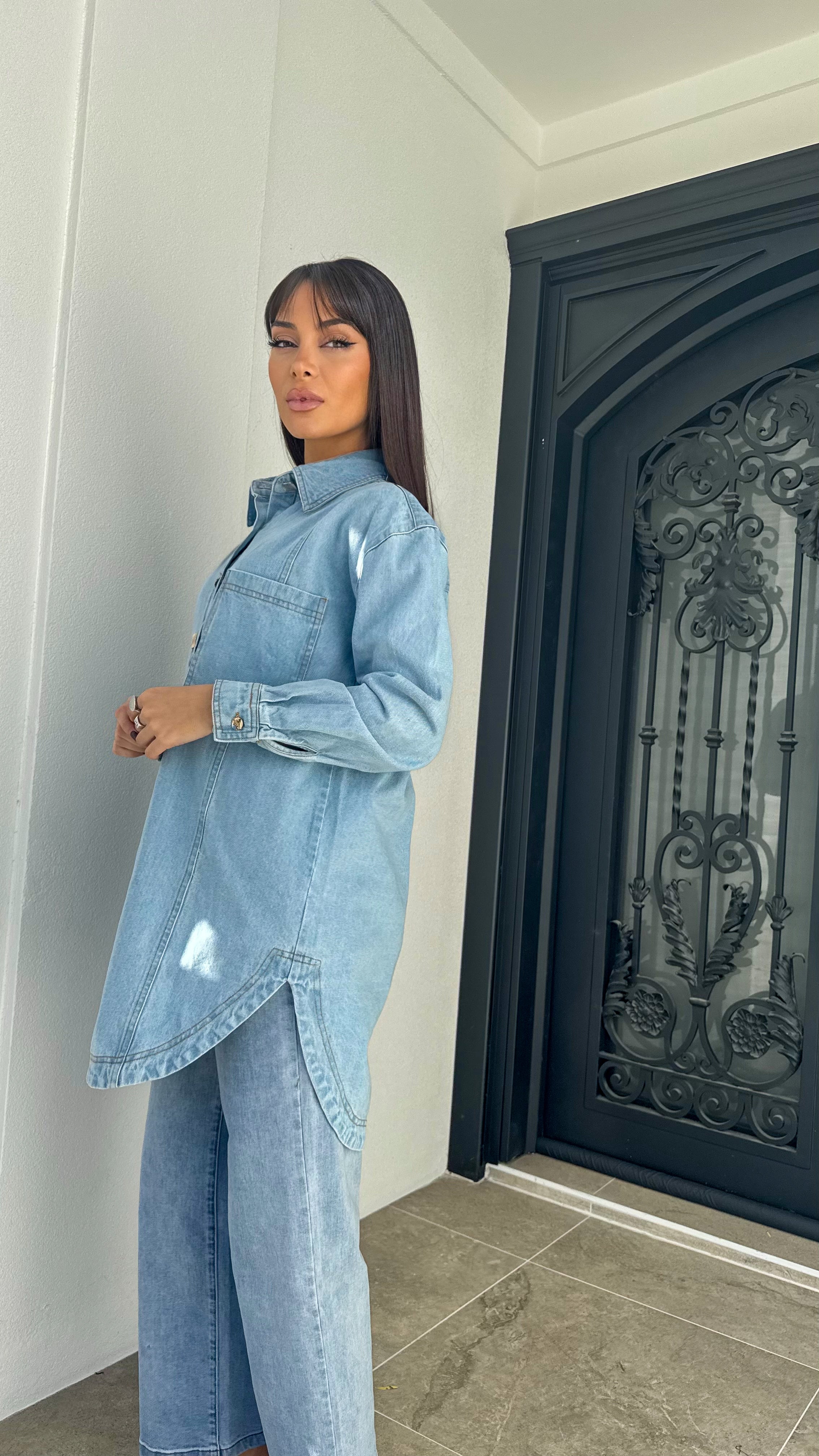 Denim shacket