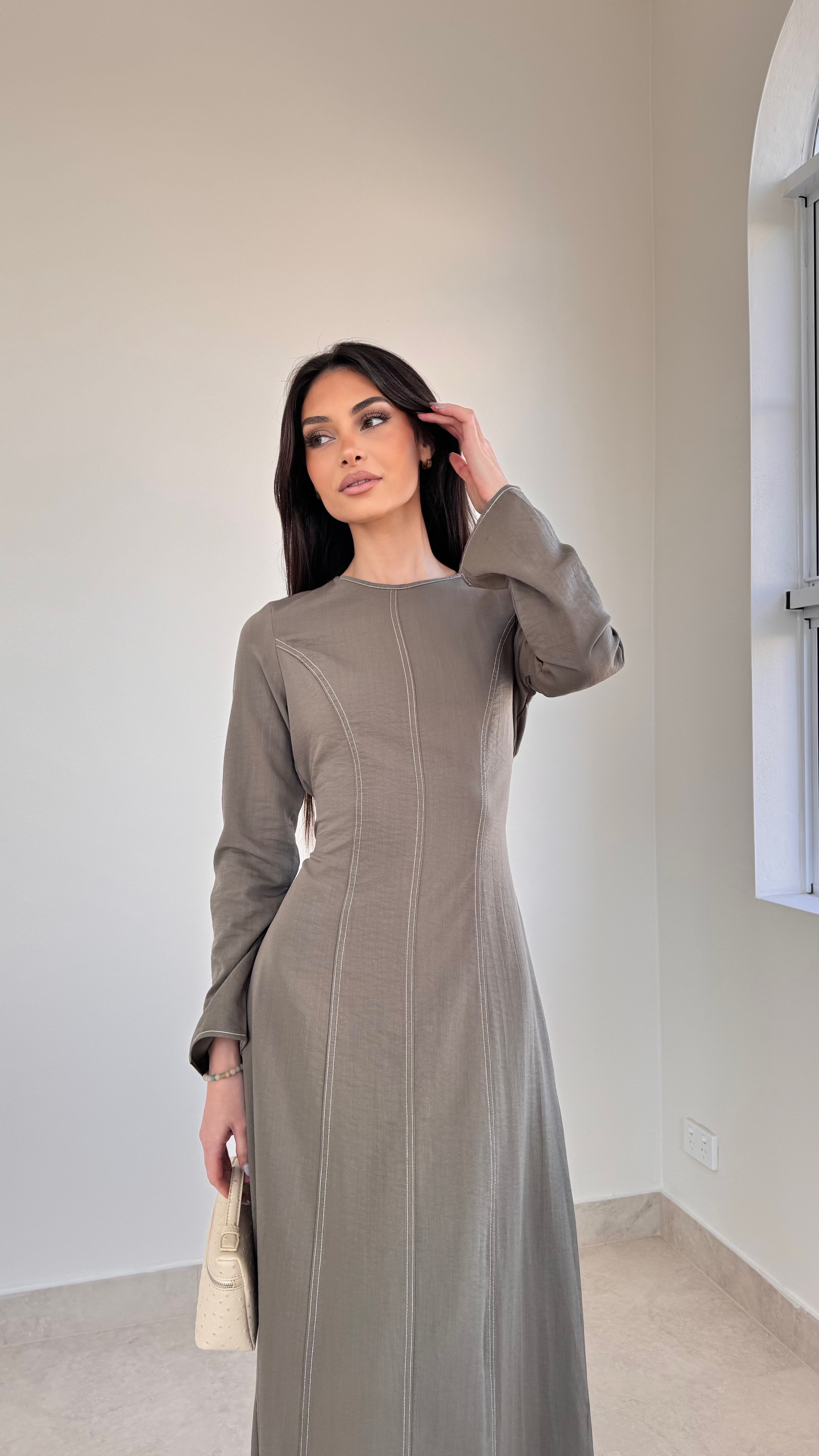 Contrast stitch maxi