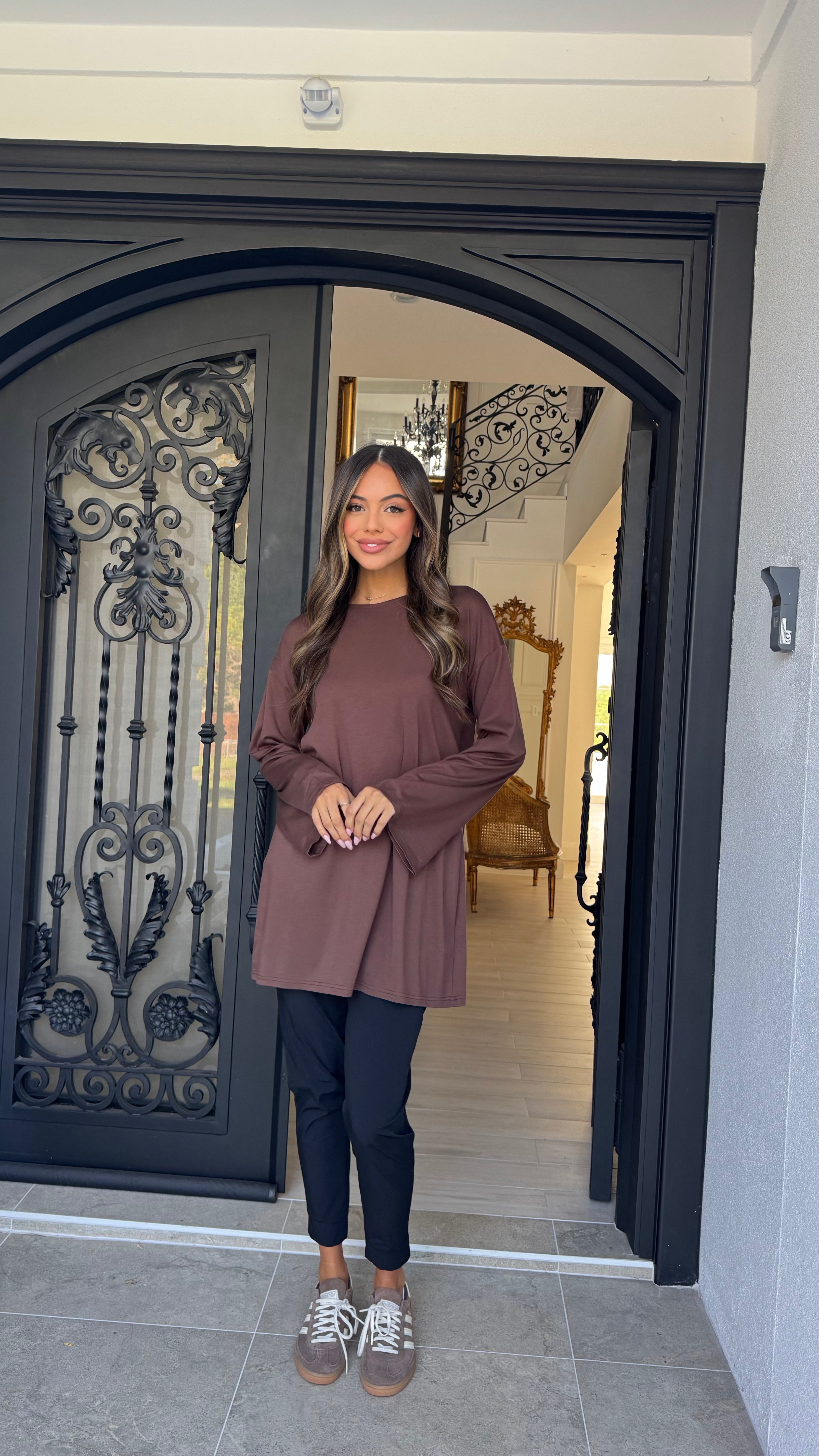 Longline bell sleeve Tee