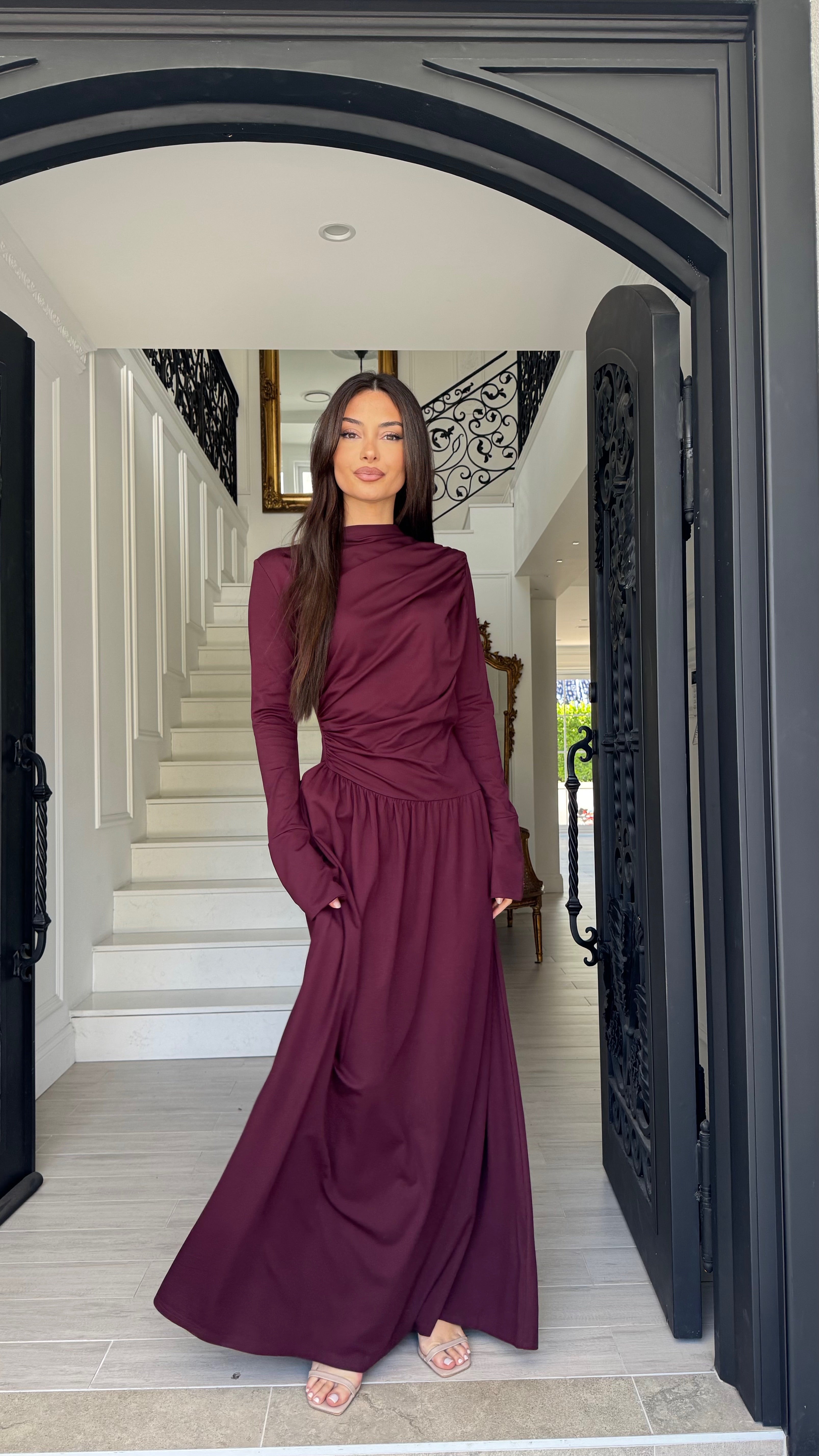 Drape flowy dress