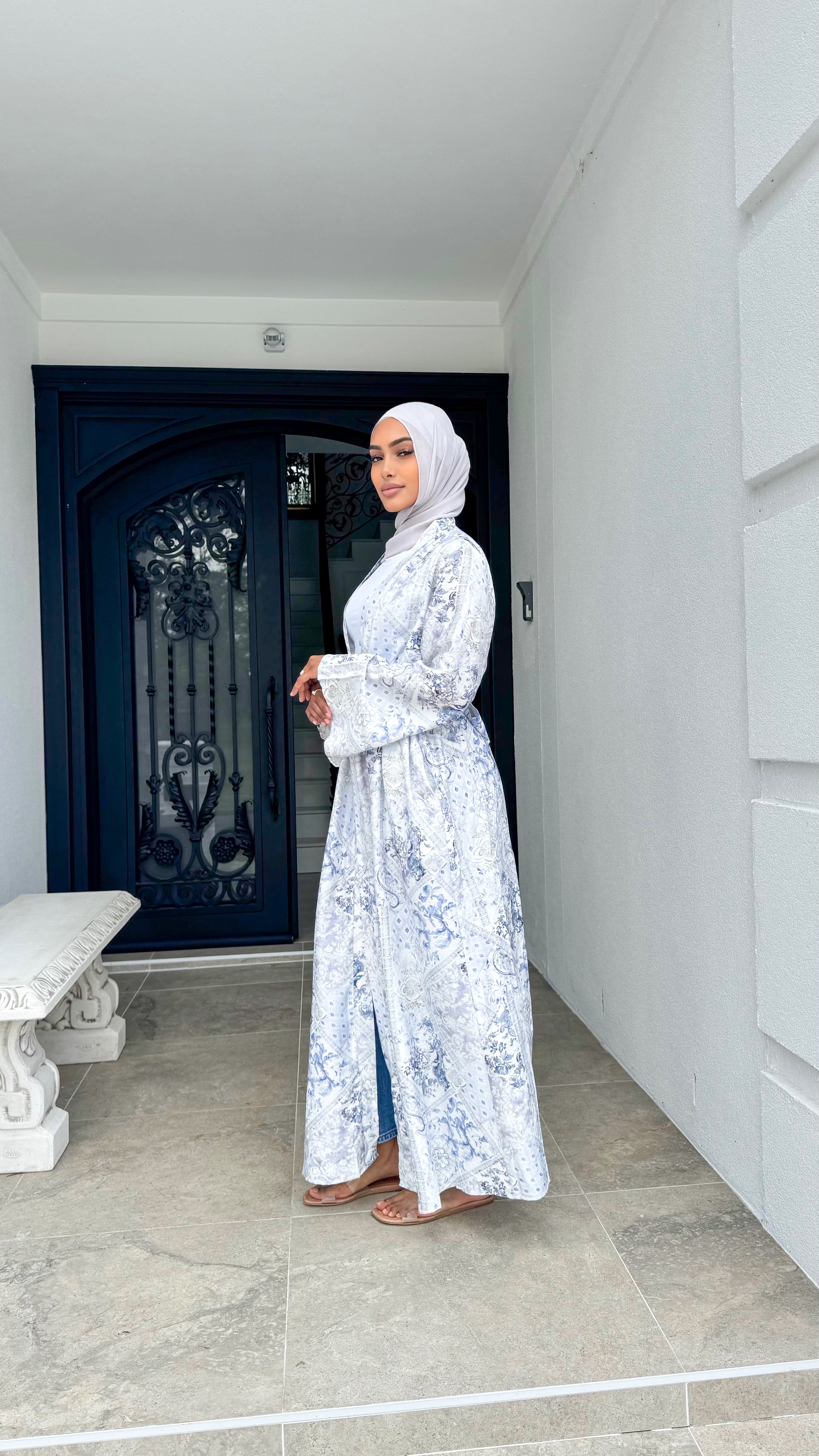 Blue garden cape