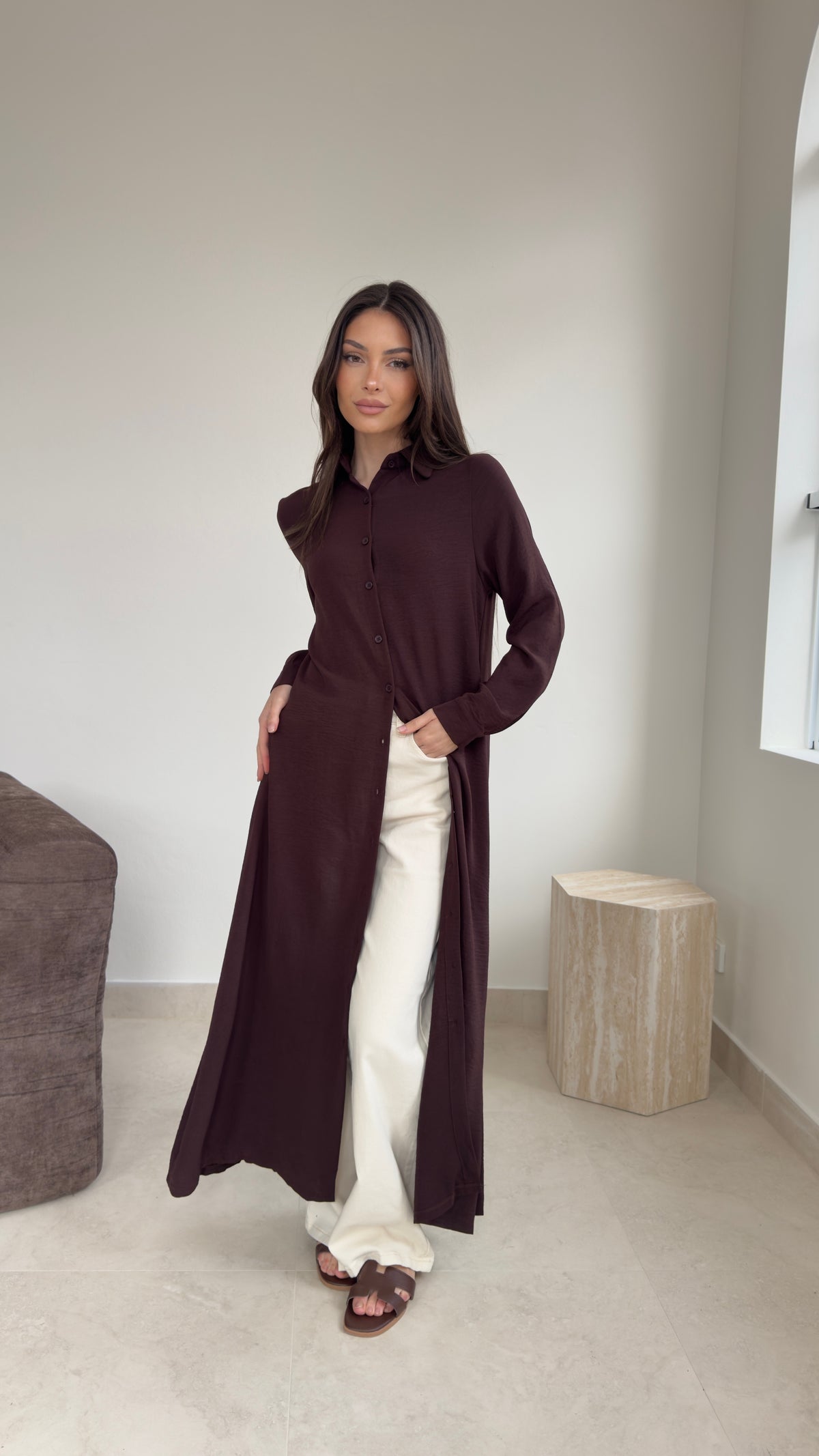 Flowy Button maxi