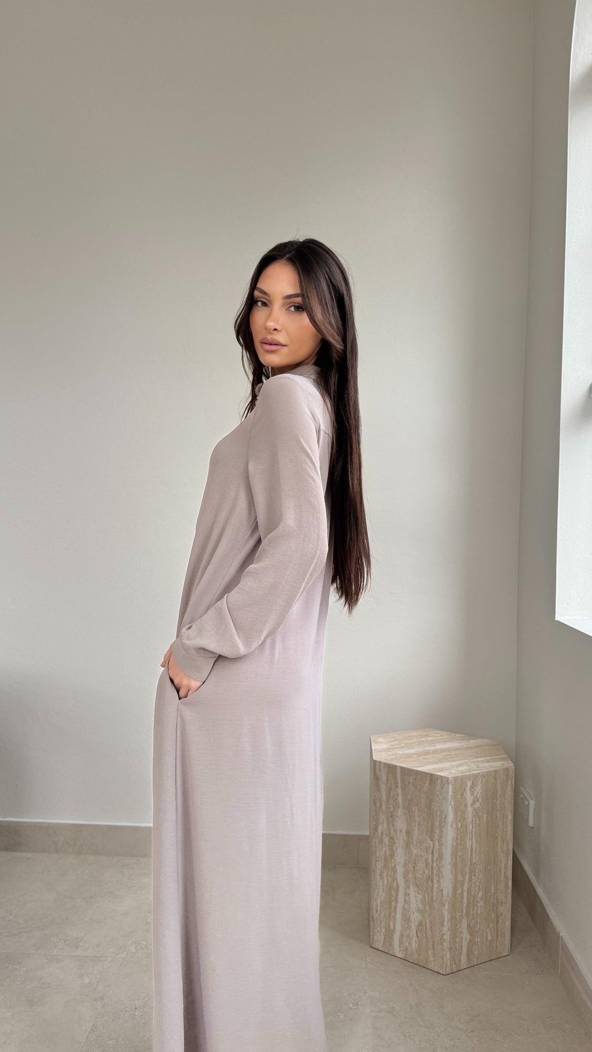 Flowy Button maxi