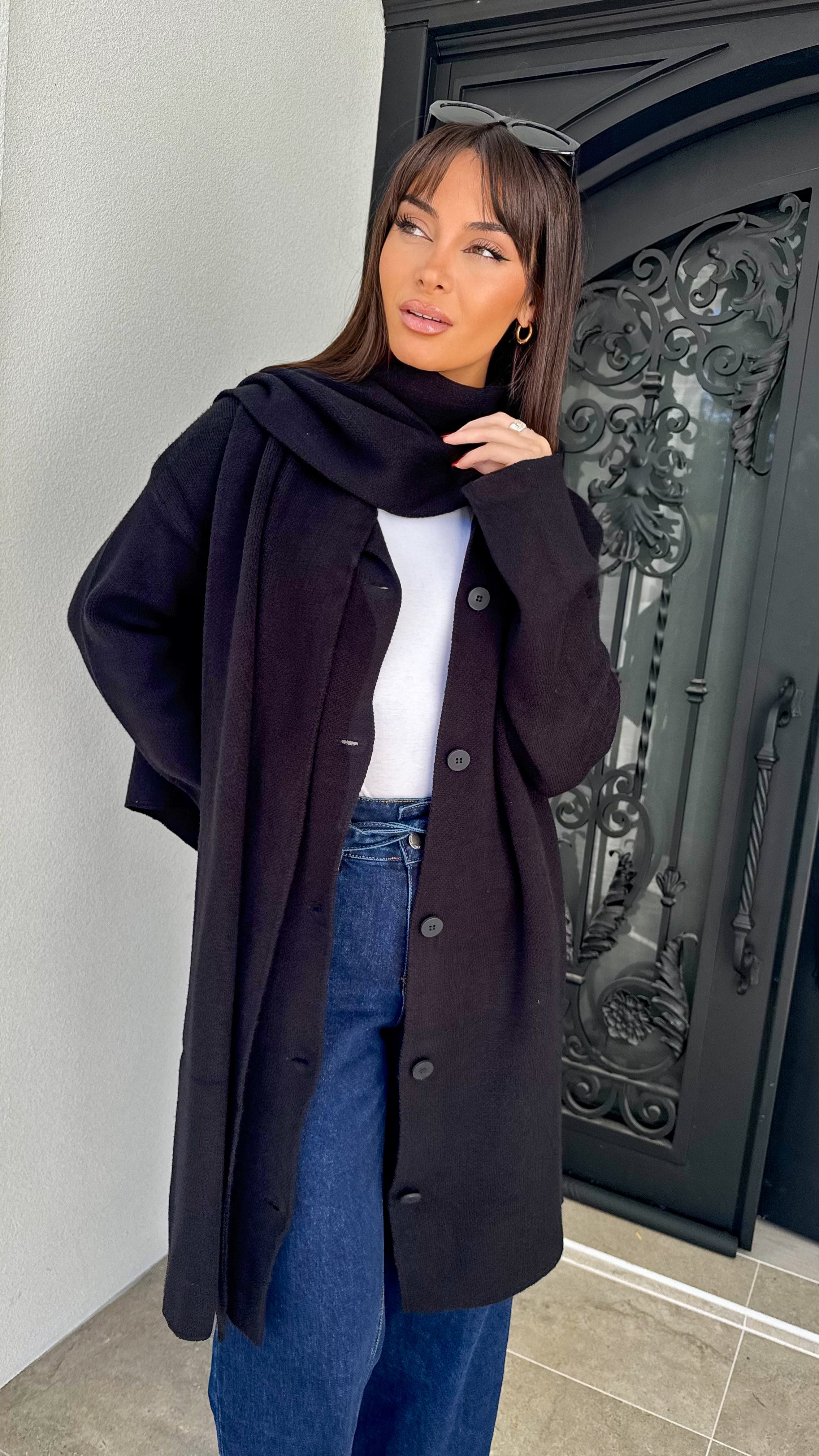 Sara Scarf Knit Cardigan