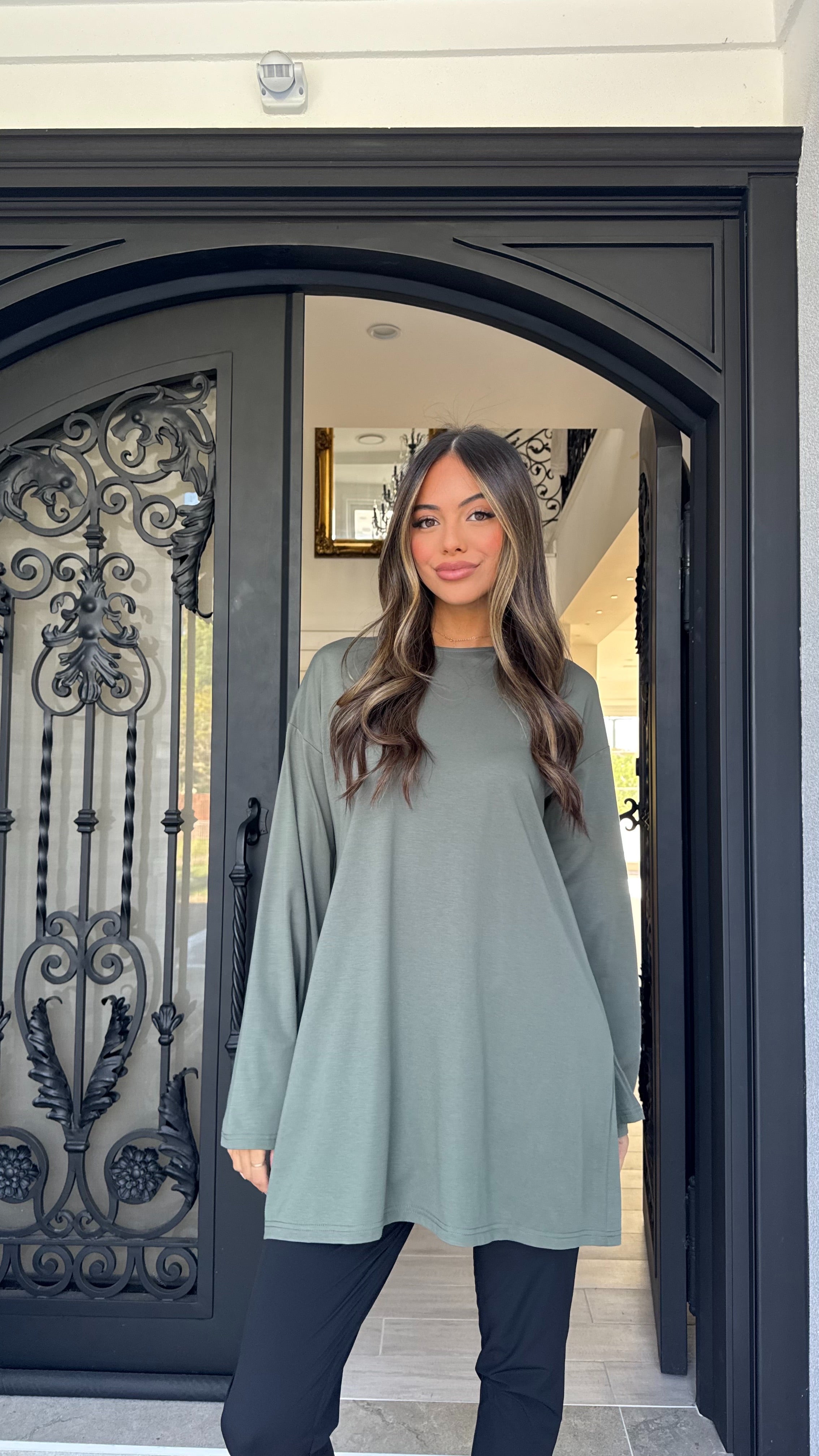 Longline bell sleeve Tee