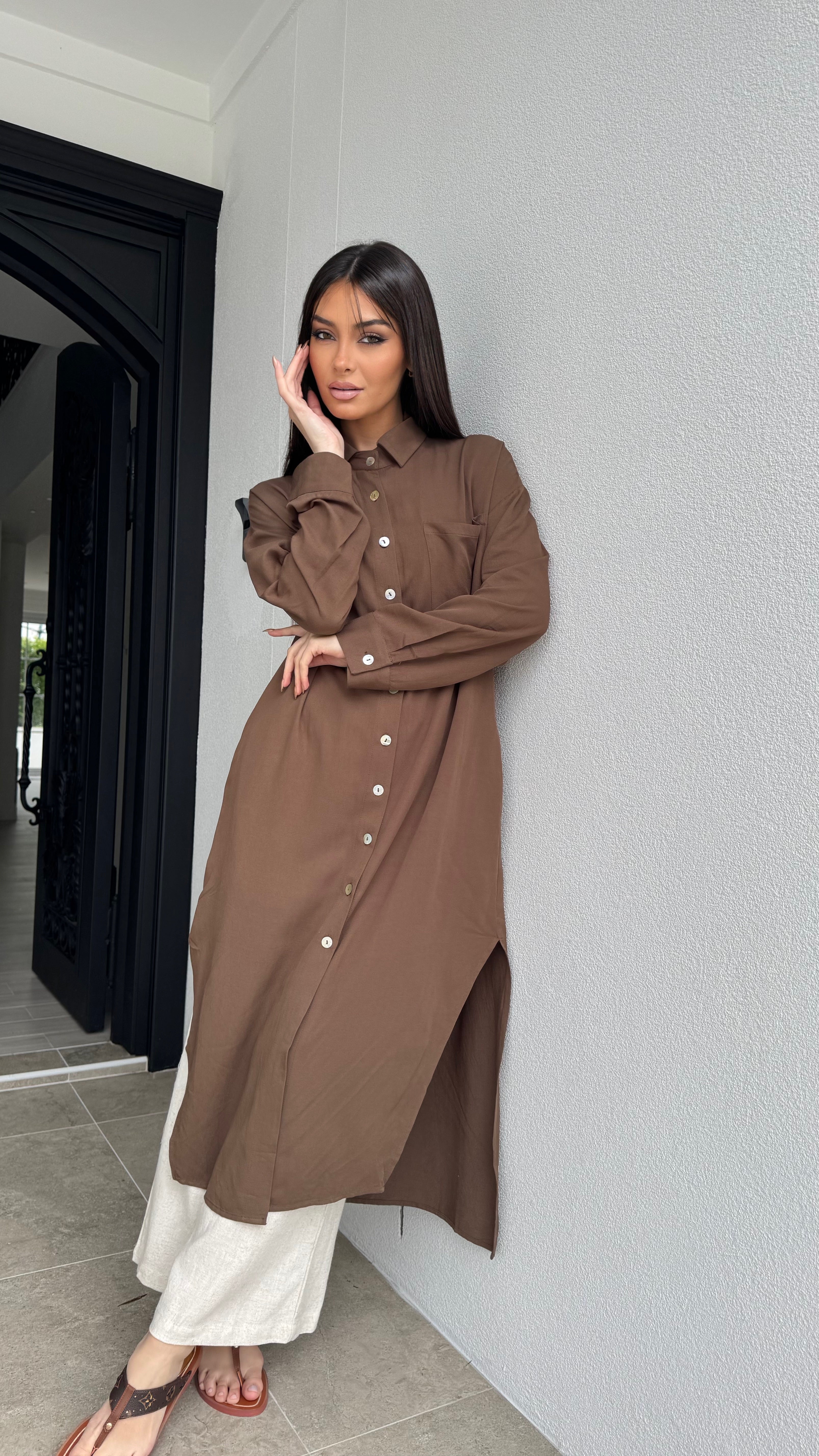 Linen midi Shirt