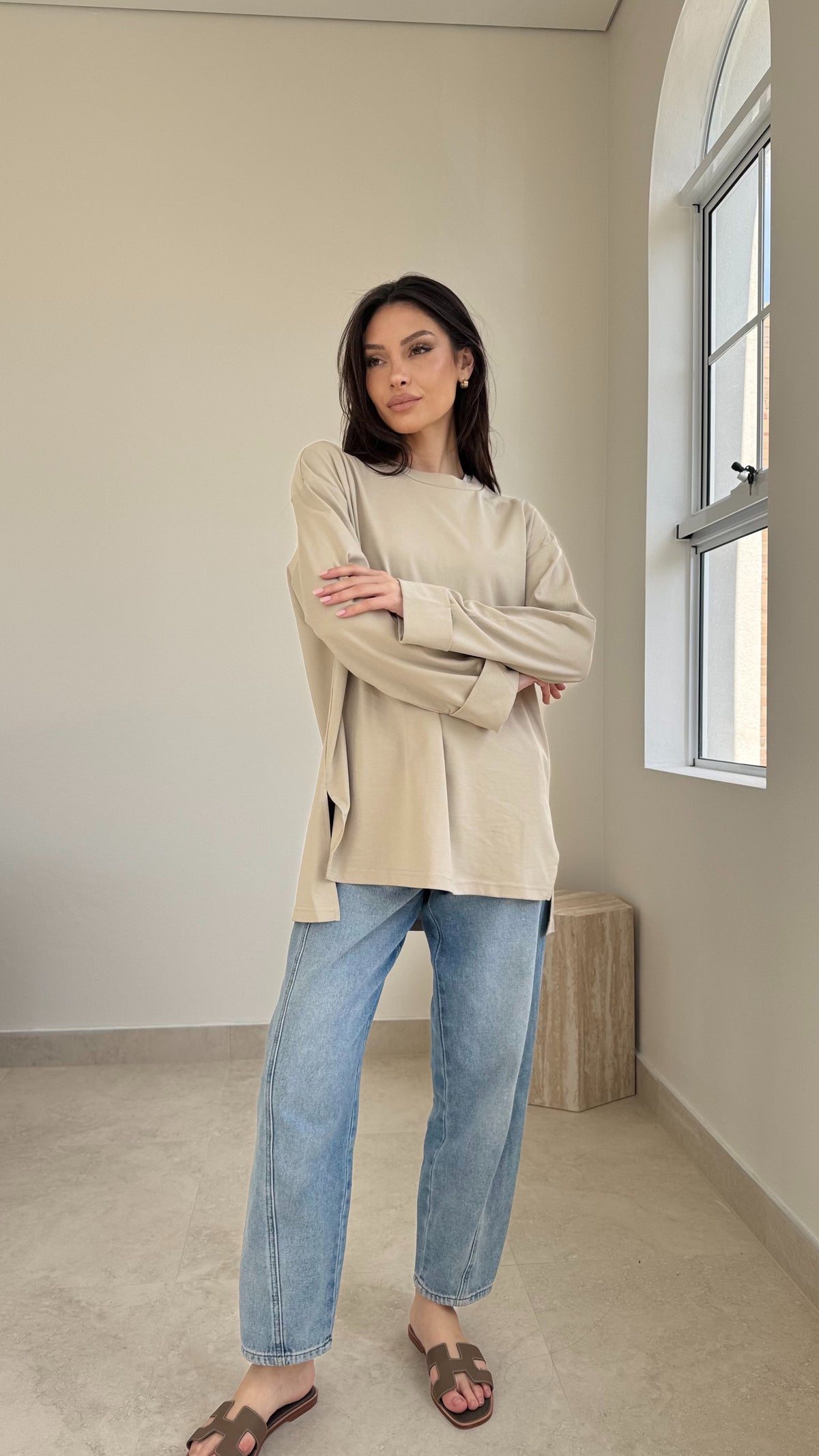 Fold over cotton top