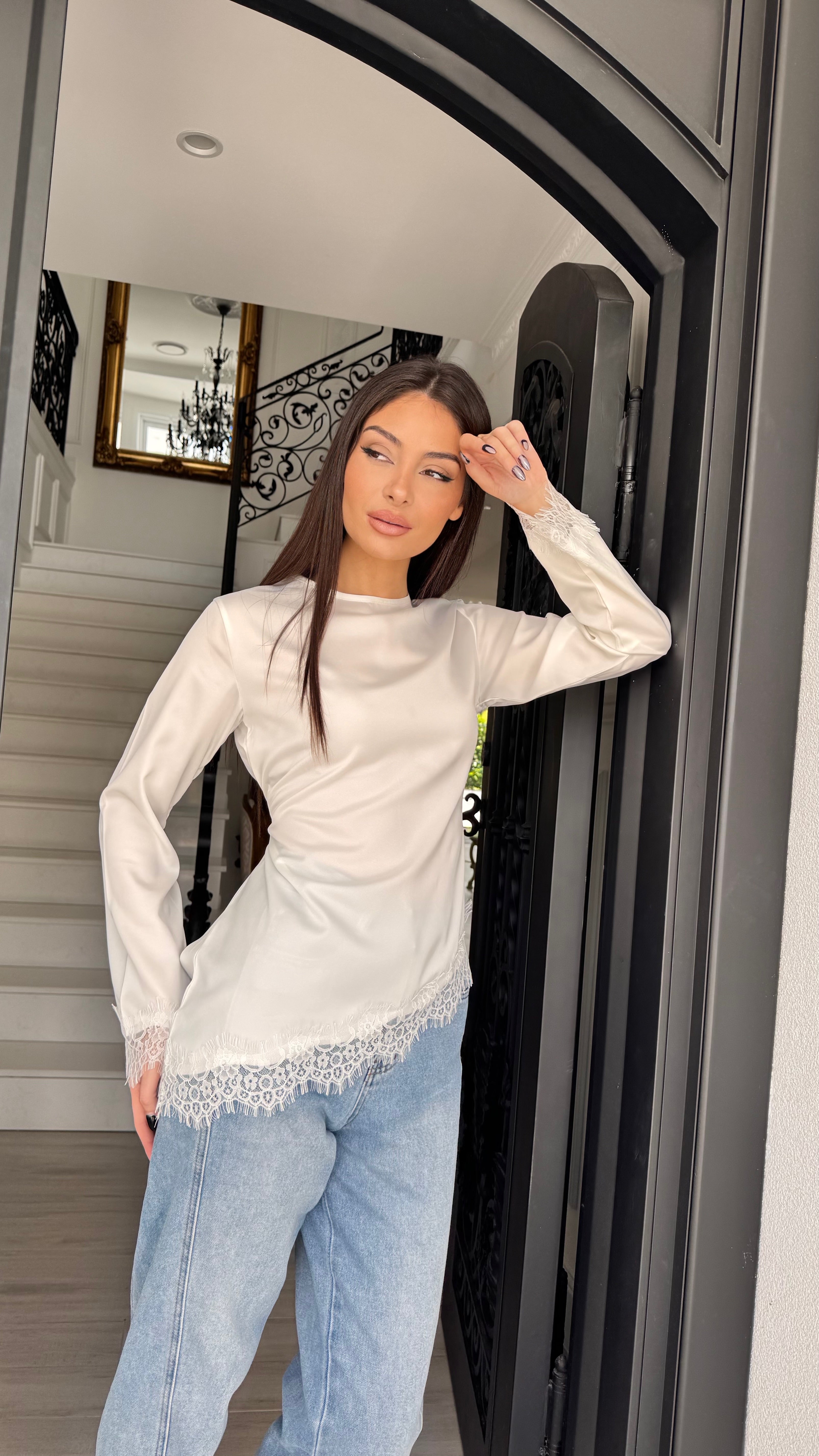 Lace detail blouse