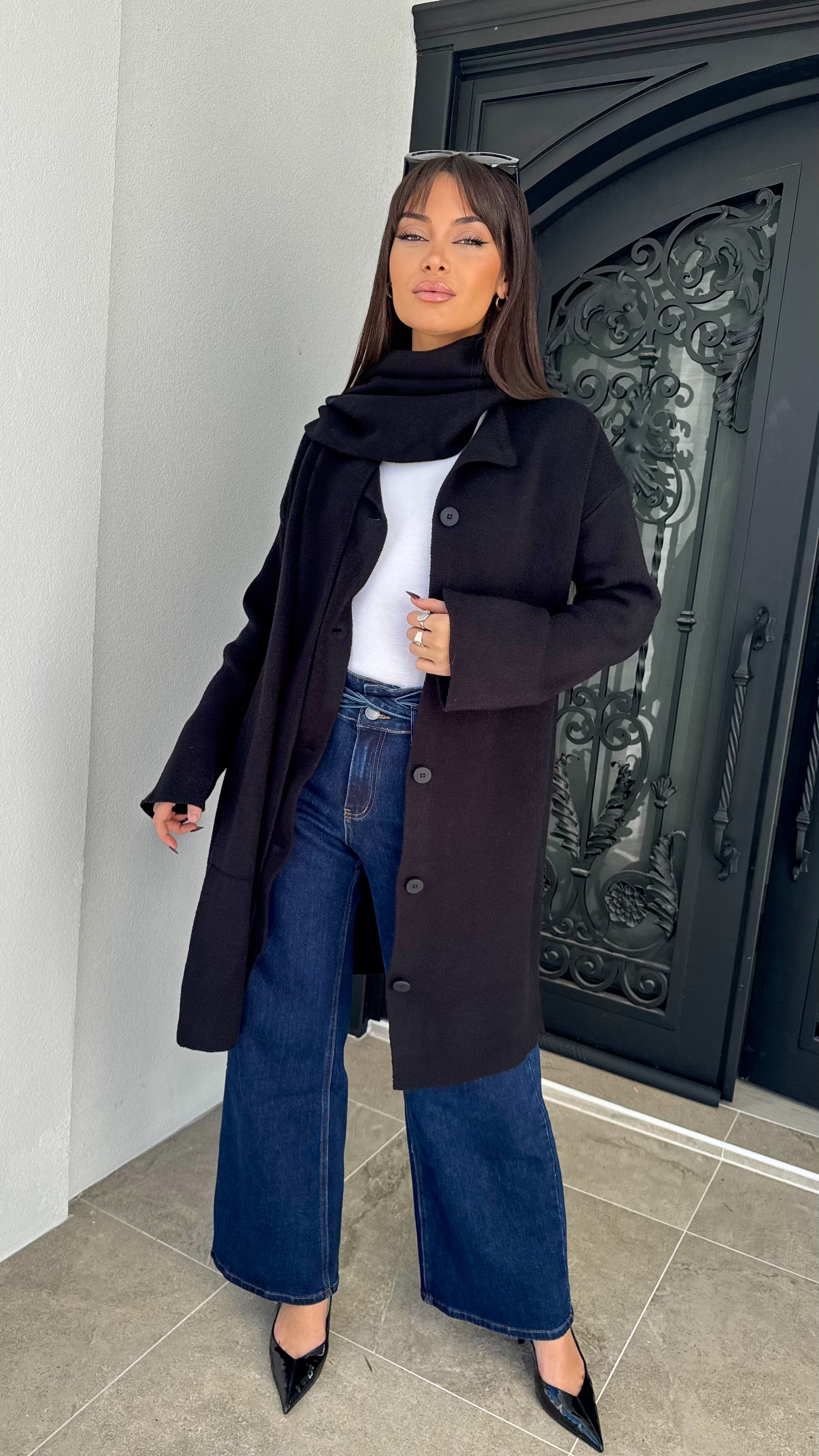 Sara Scarf Knit Cardigan