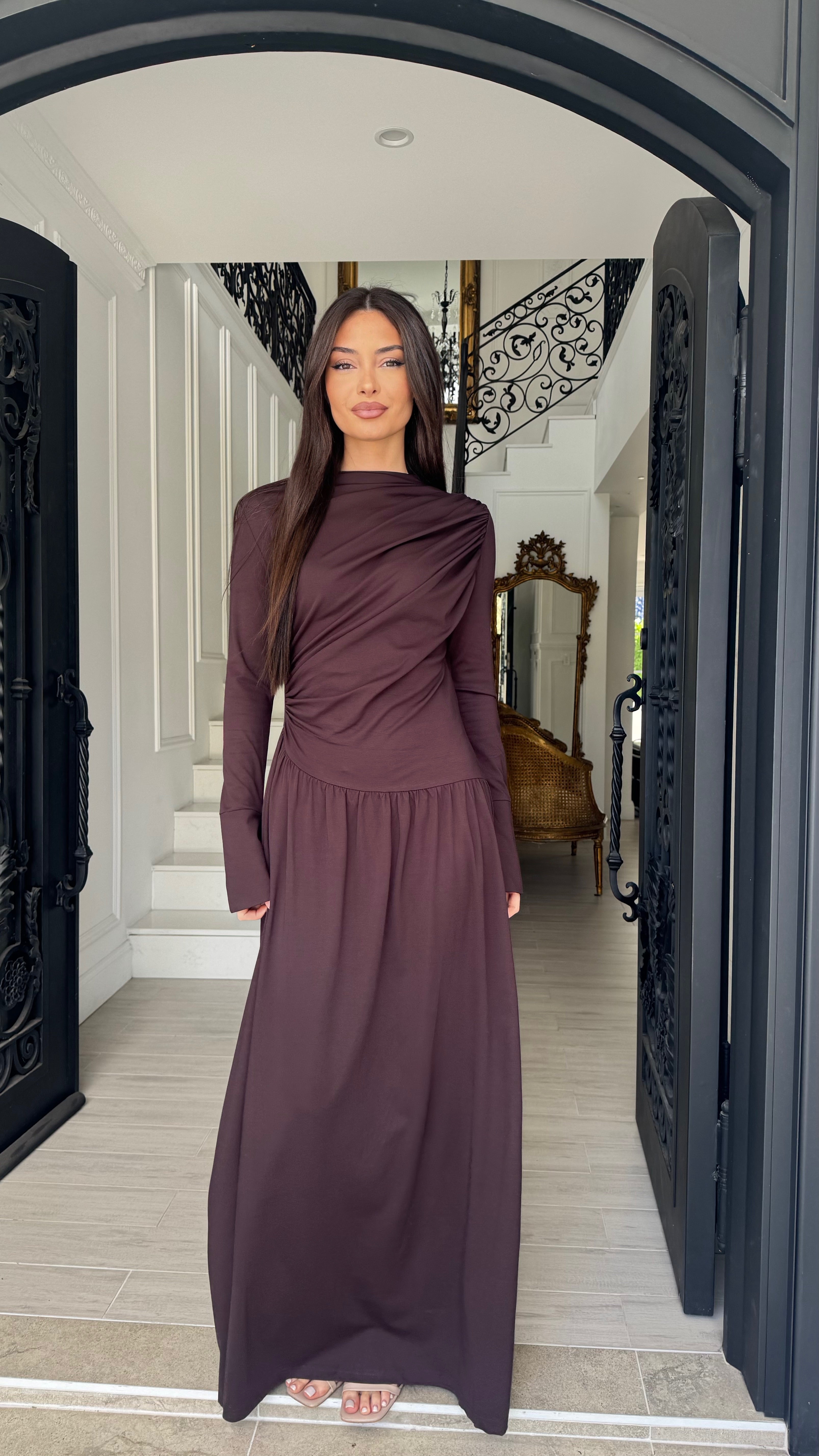 Drape flowy dress