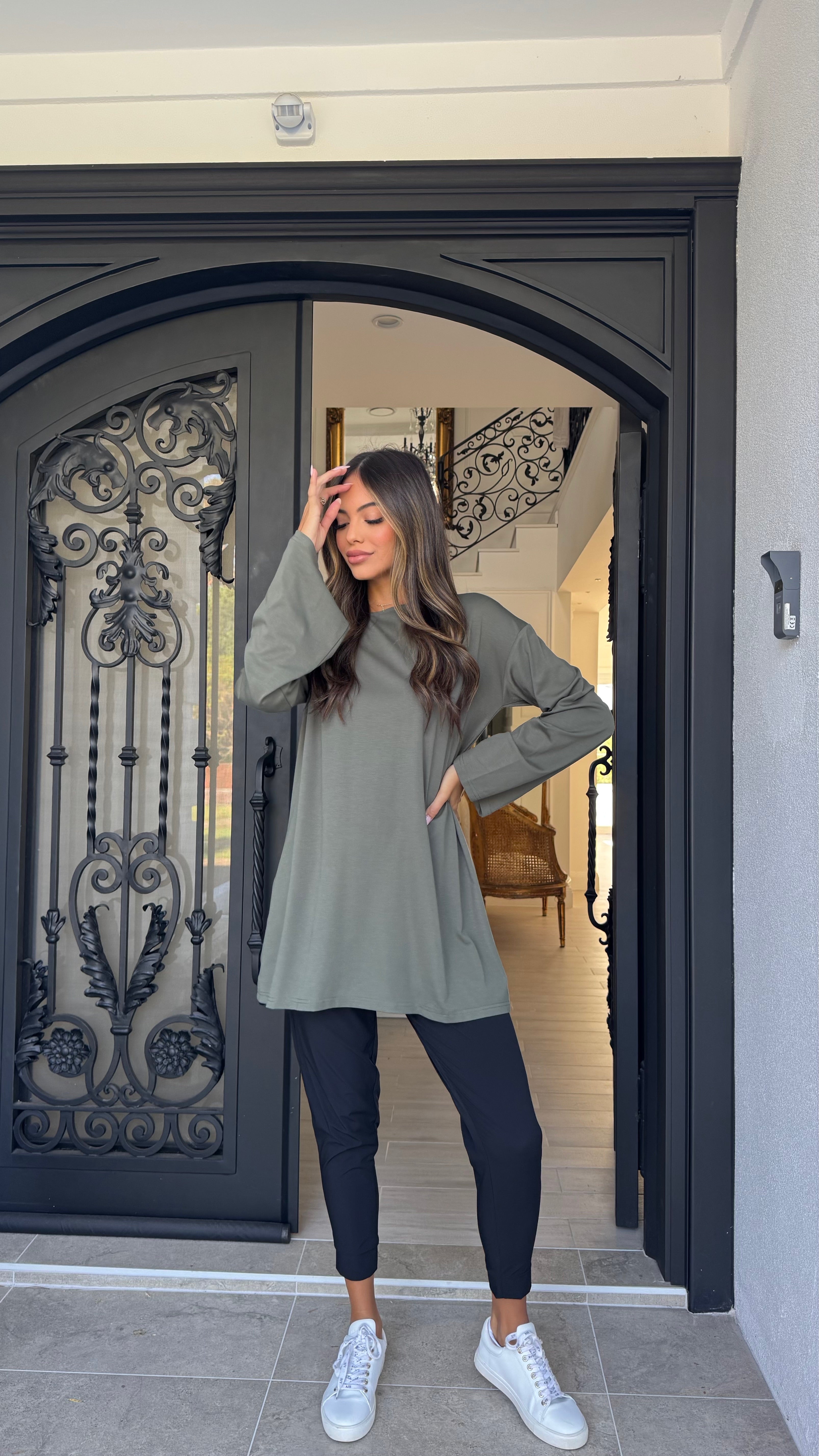 Longline bell sleeve Tee