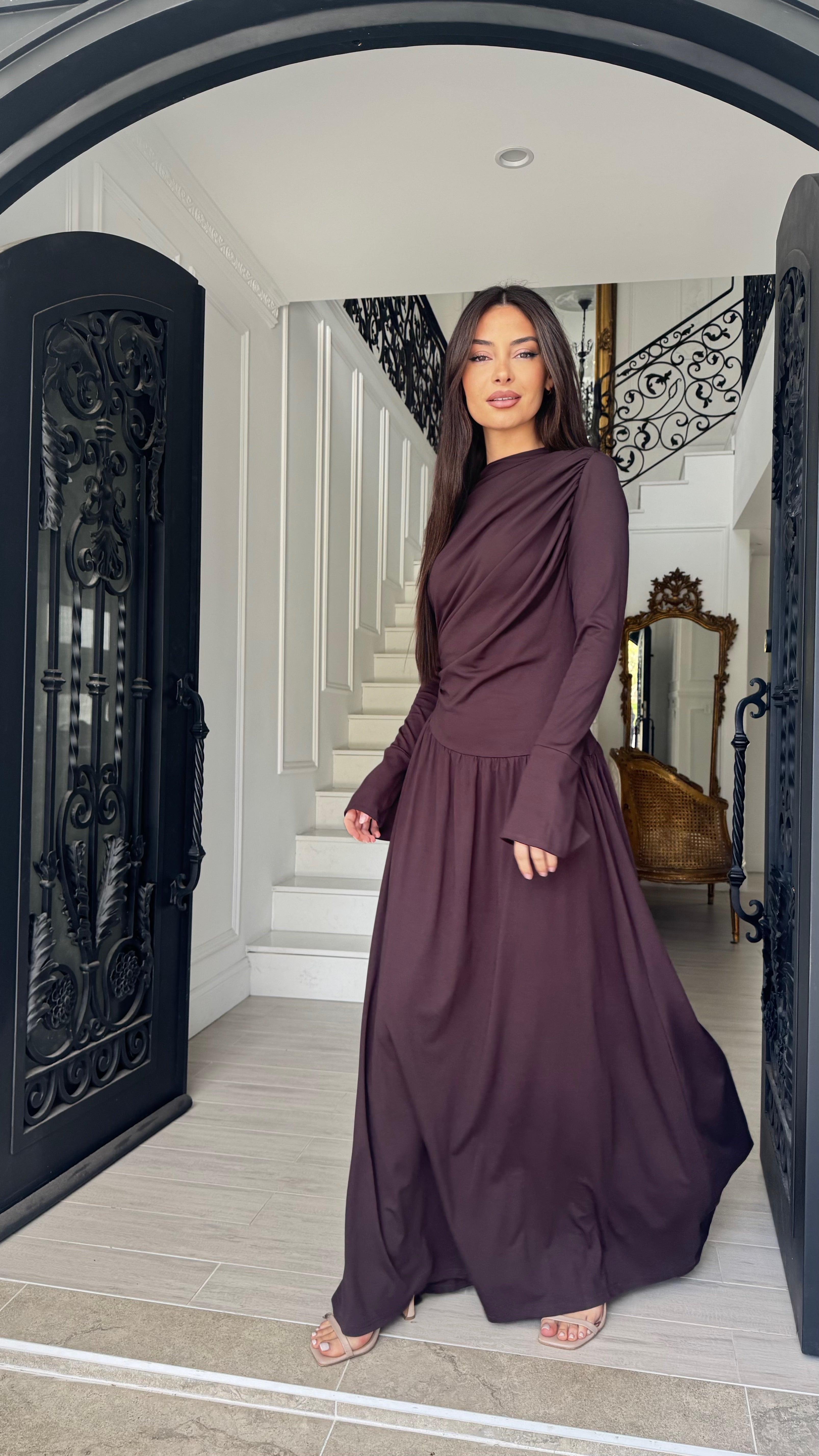 Drape flowy dress