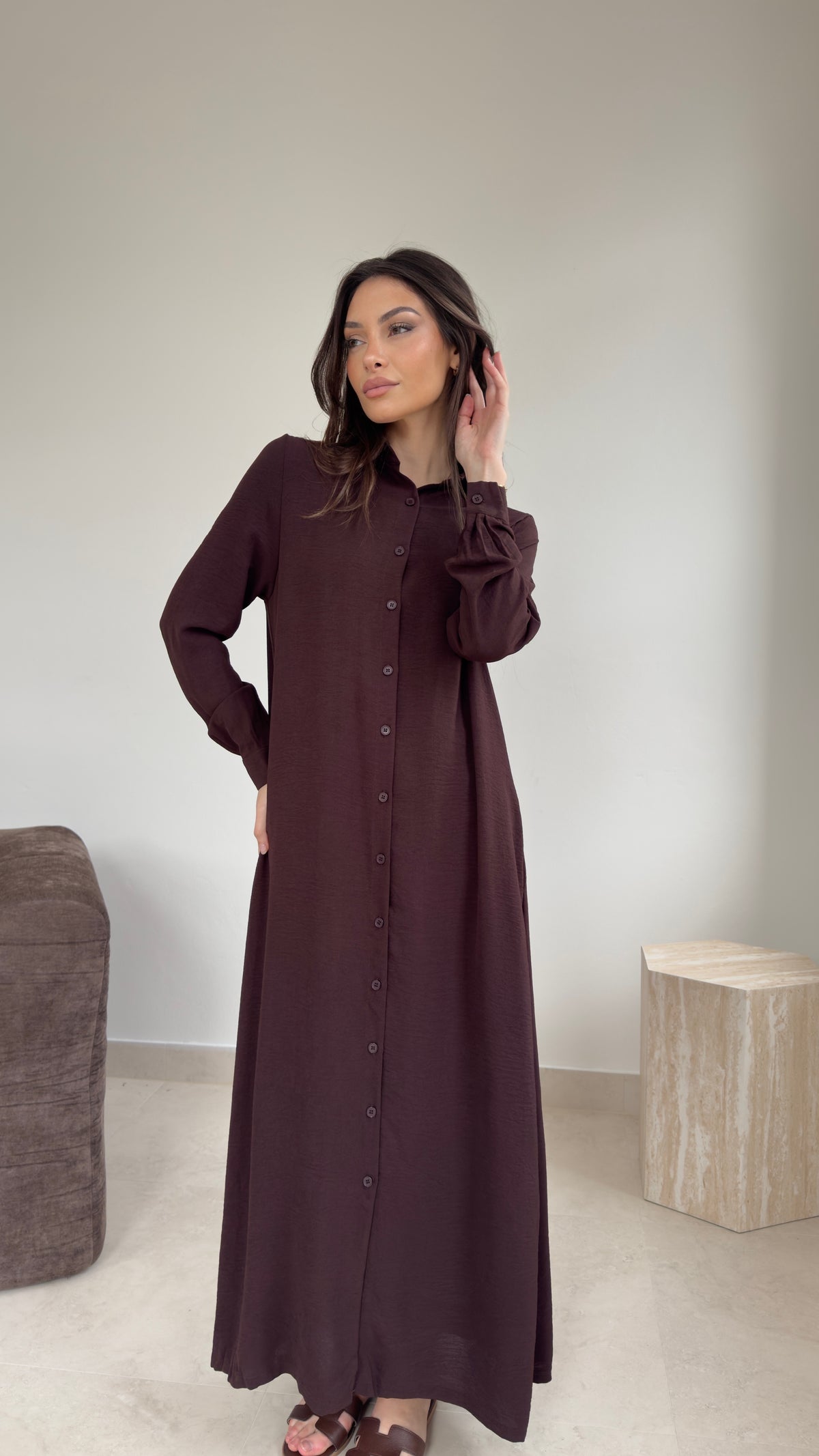 Flowy Button maxi