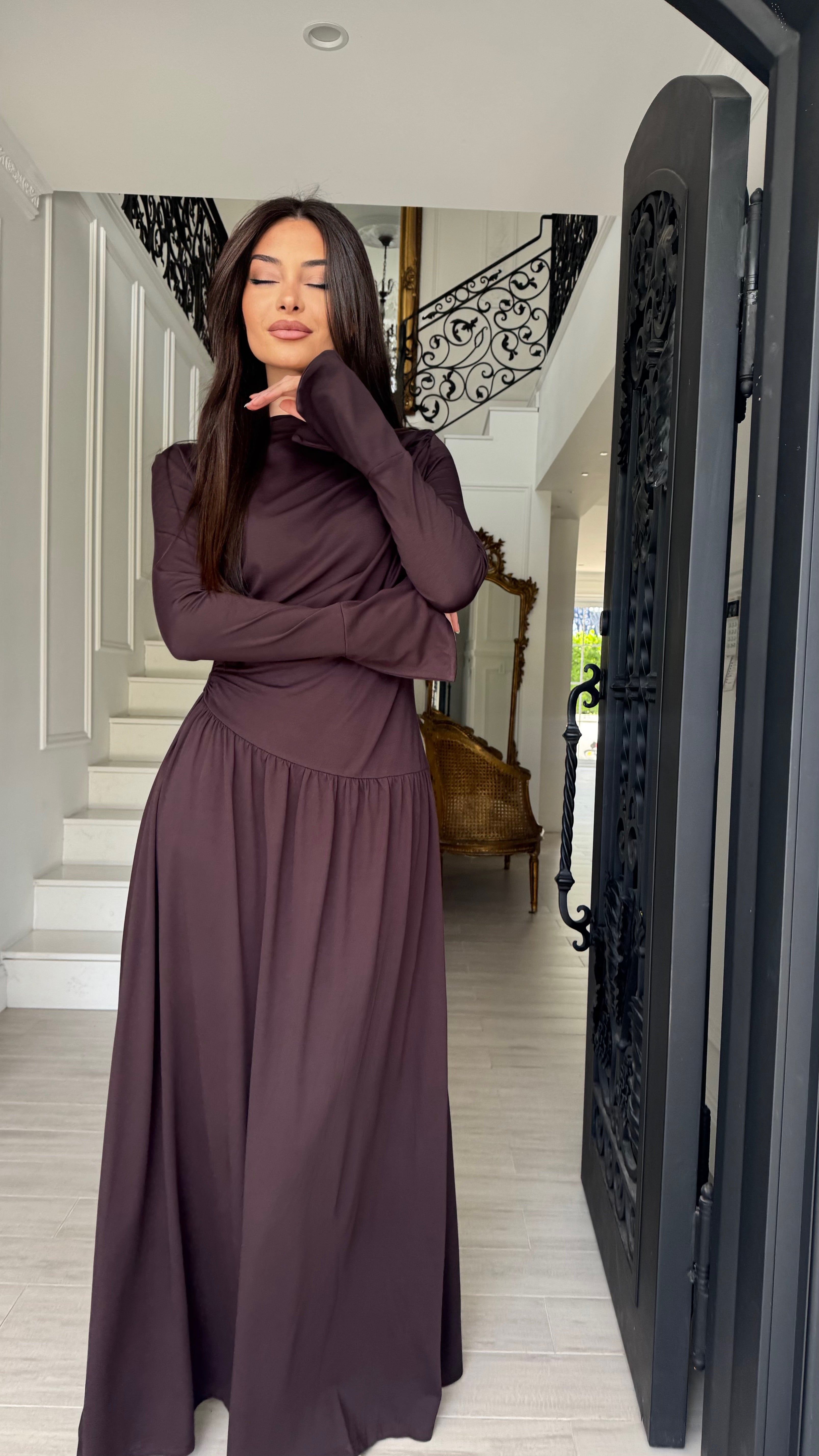 Drape flowy dress