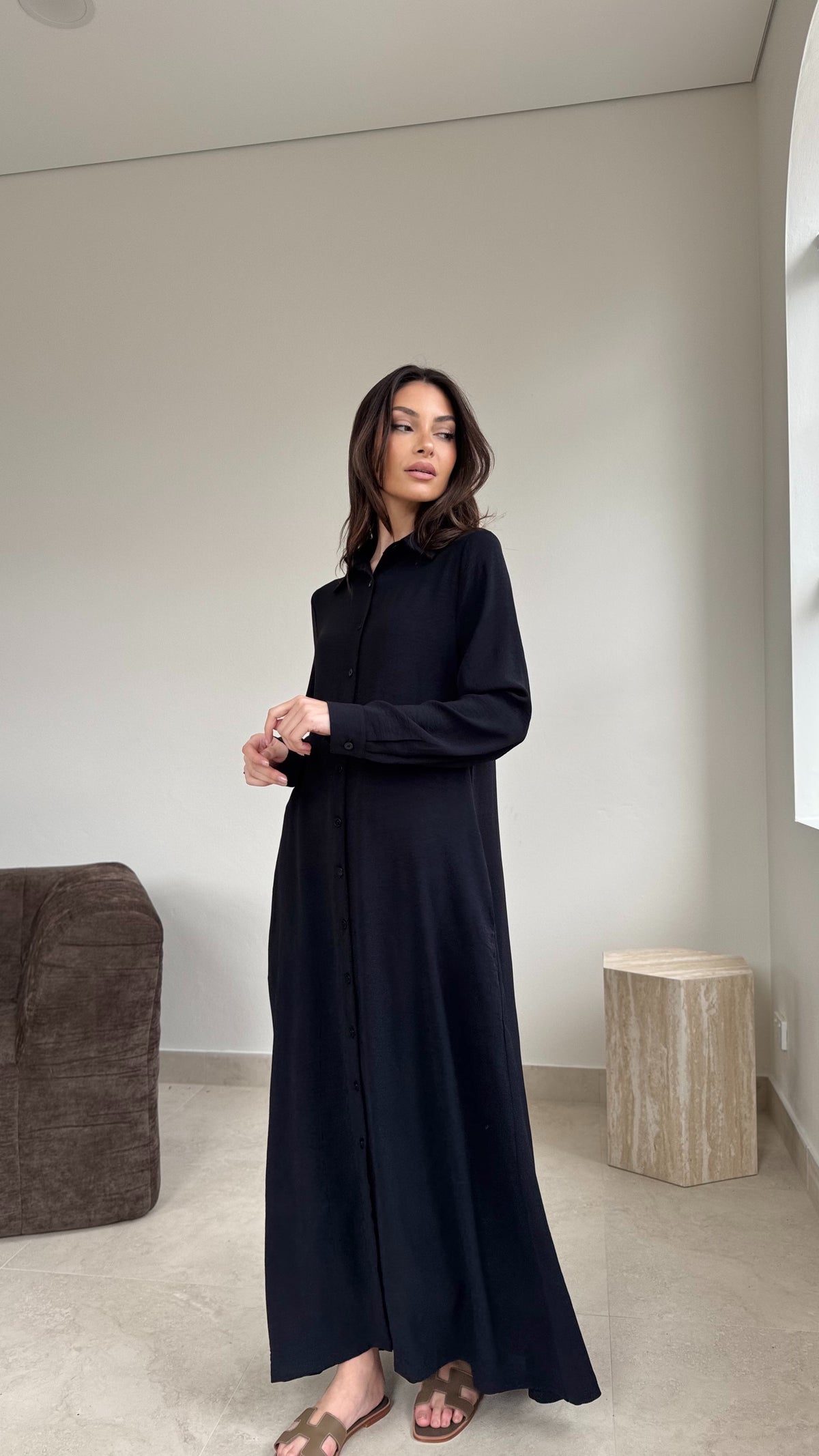 Flowy Button maxi