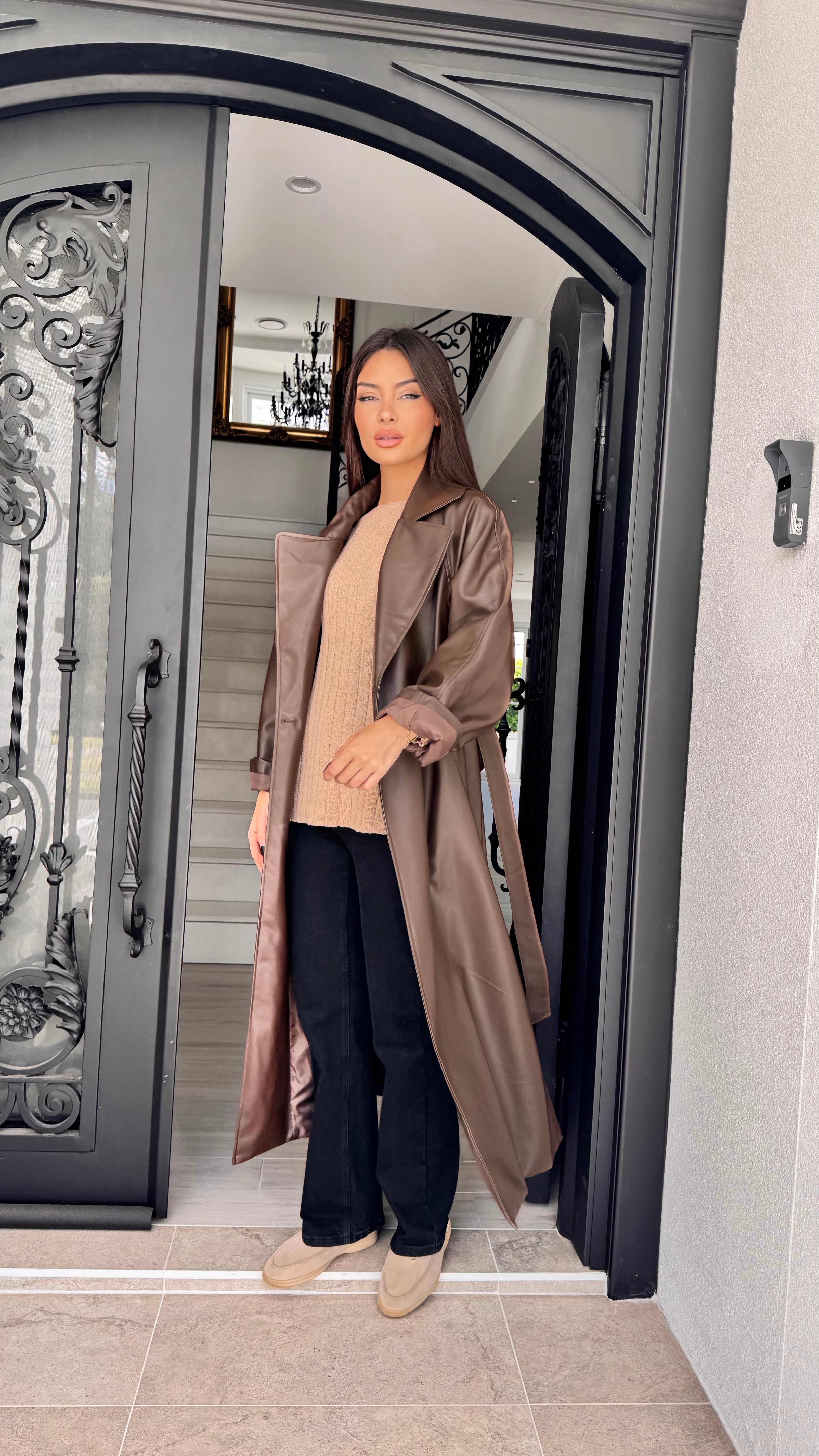 Oversized leather jacket