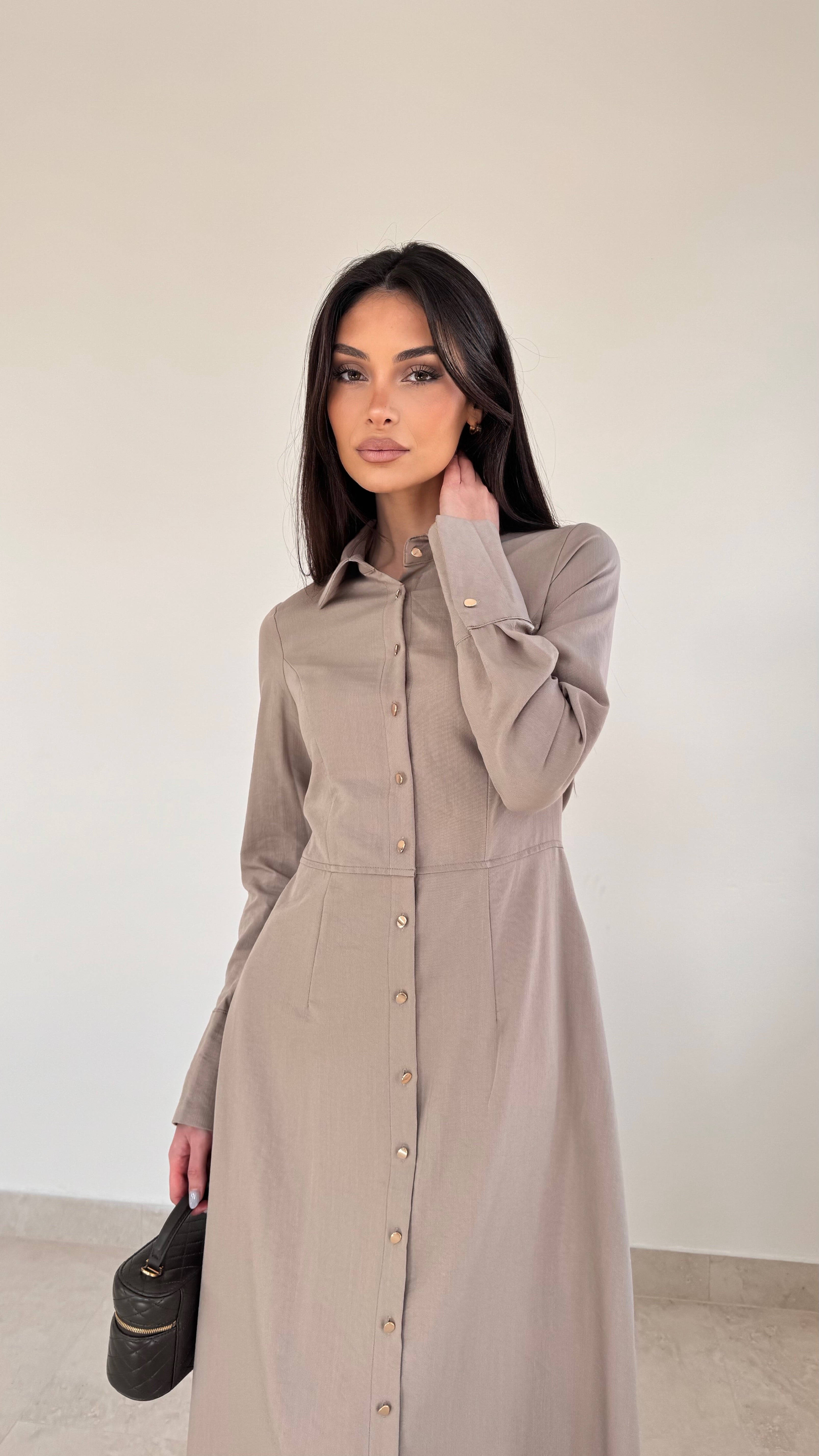 Gold button maxi