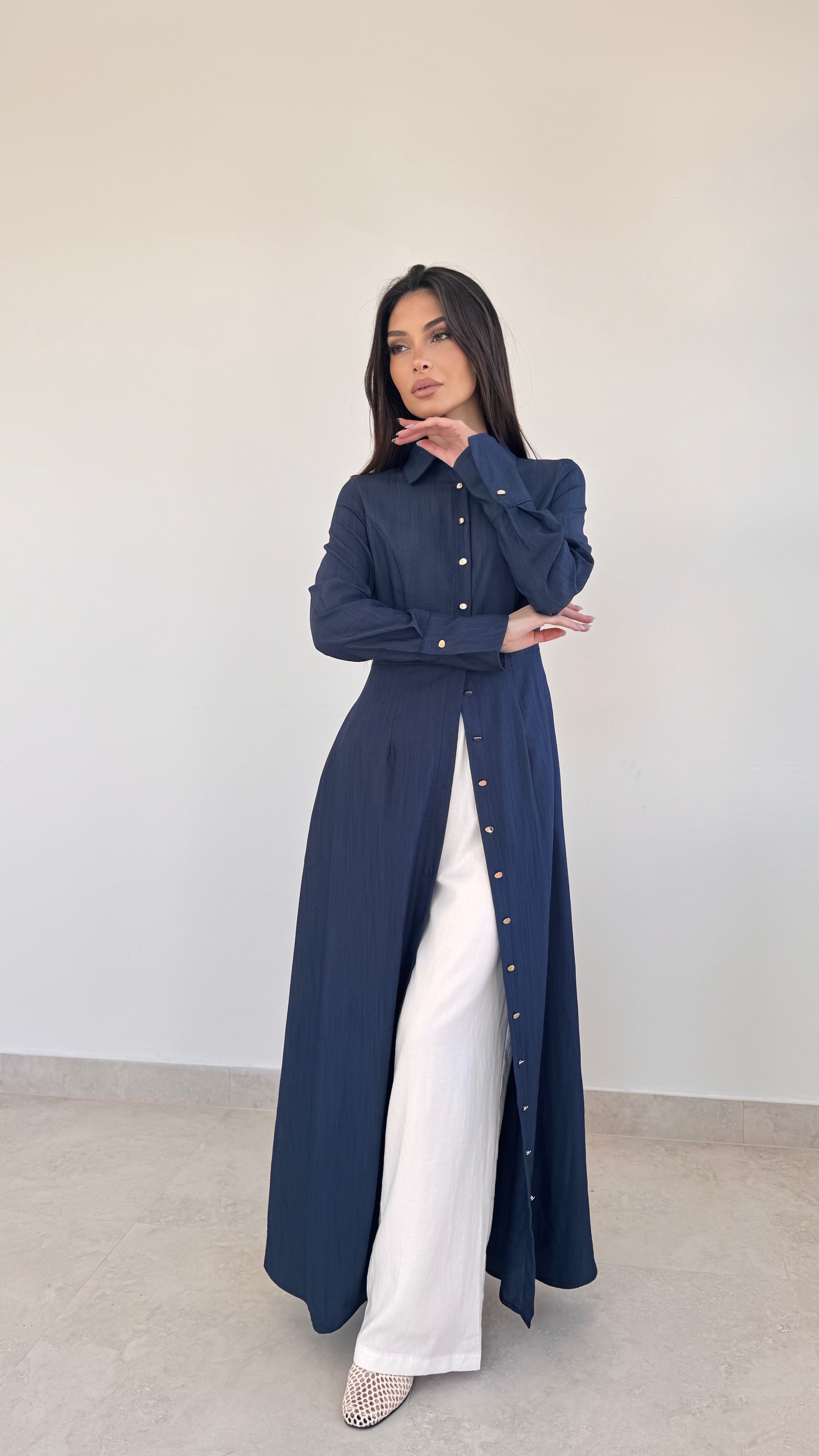 Gold button maxi