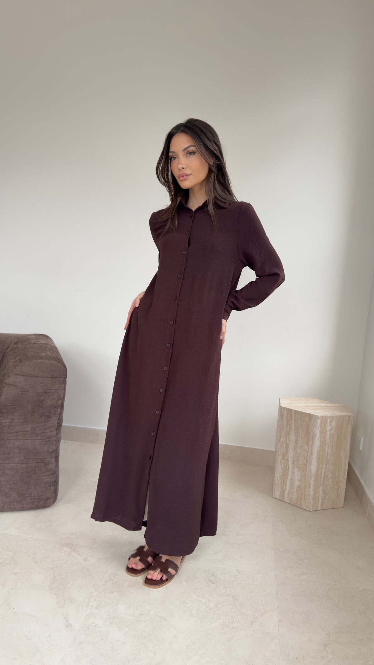 Flowy Button maxi