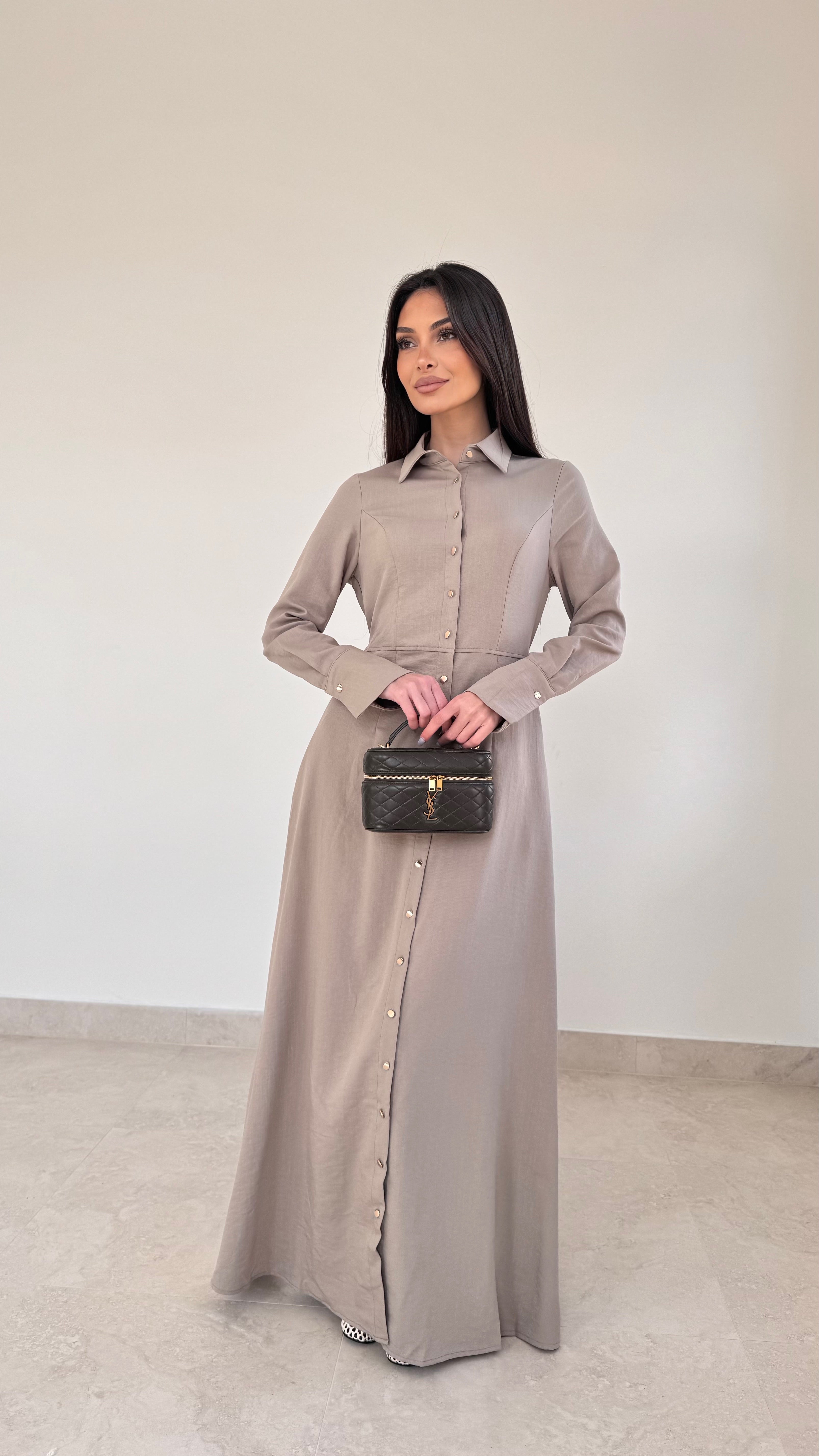Gold button maxi