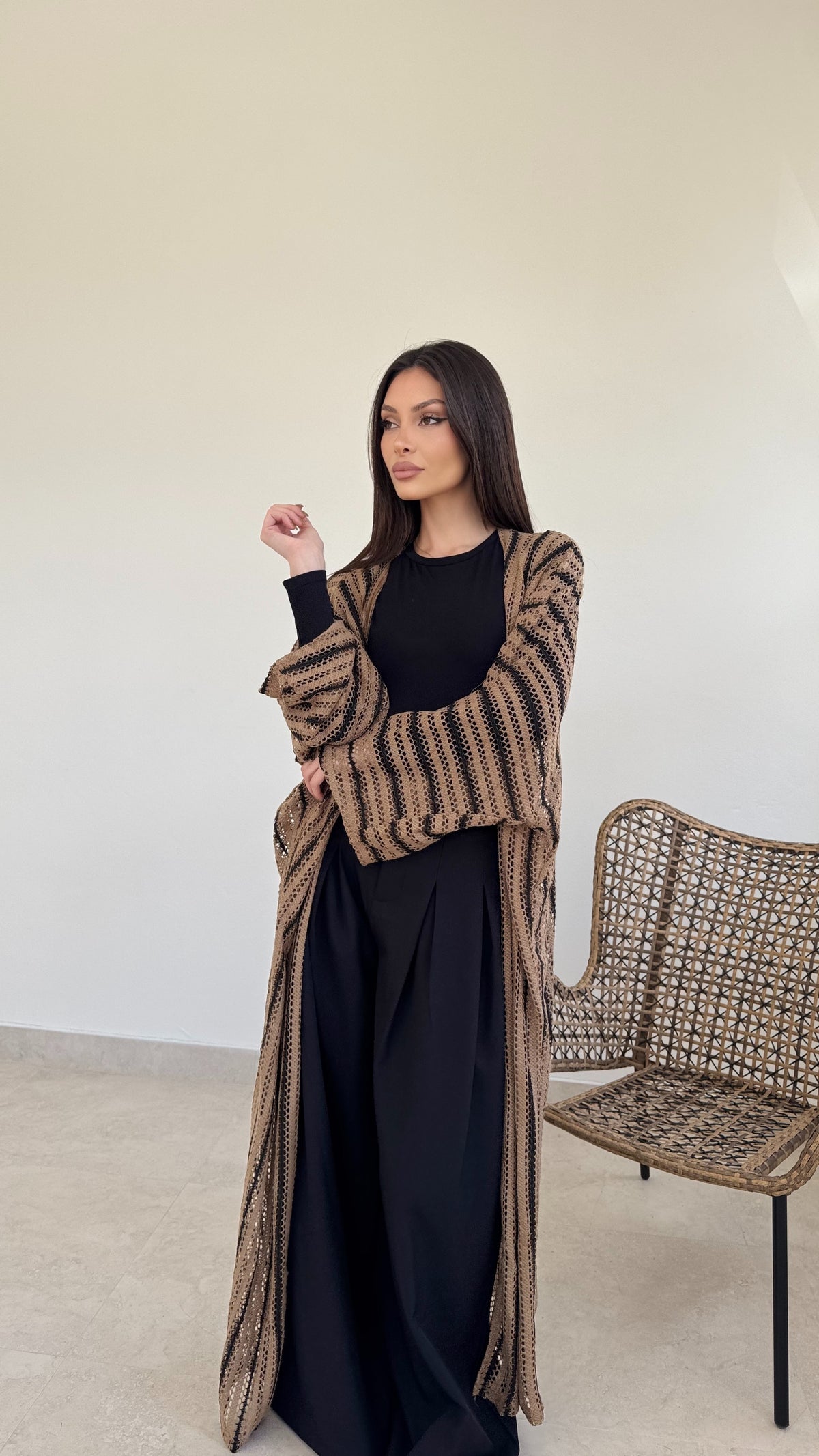 Stripe crochet cape