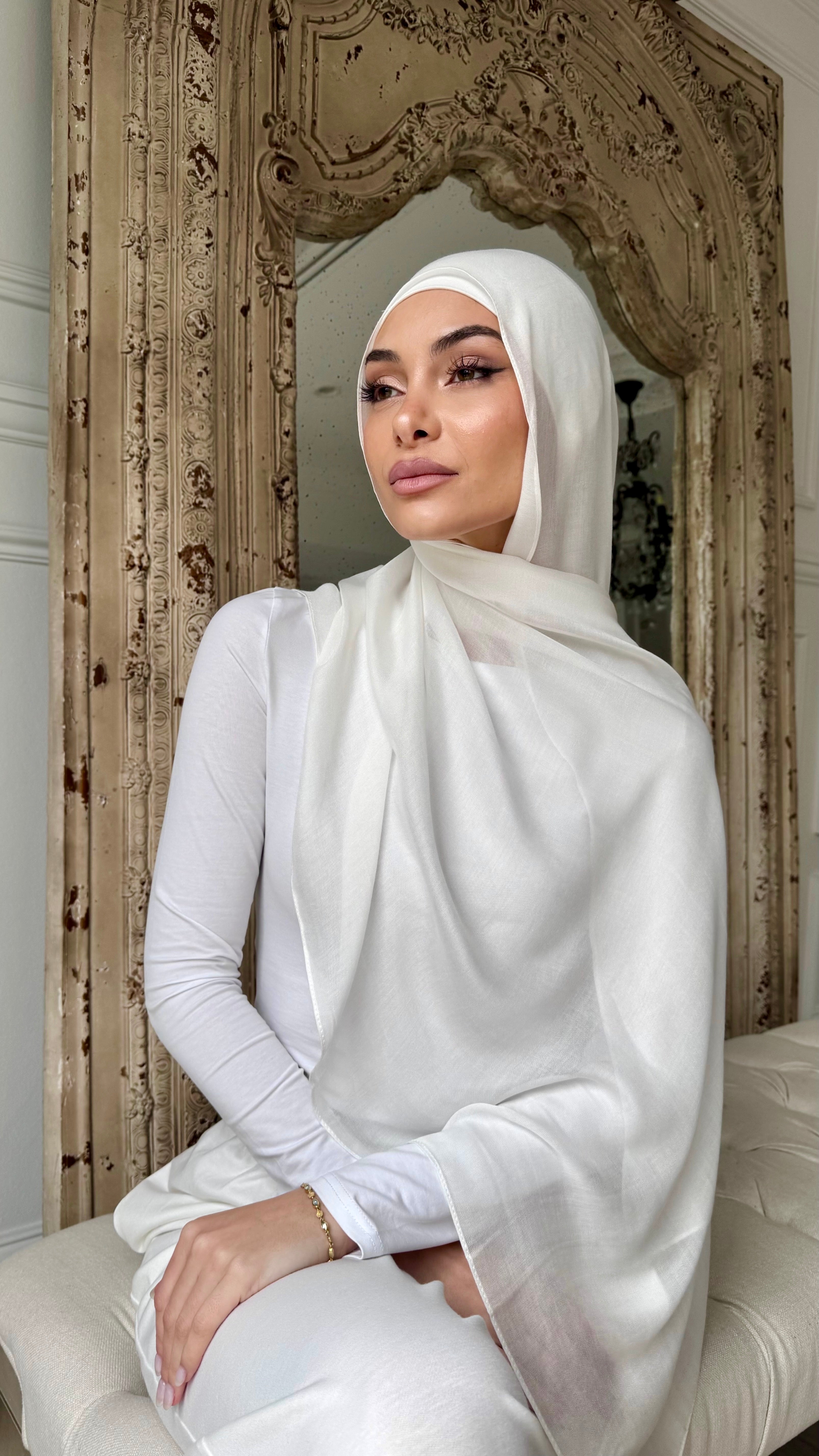 White modal Scarf
