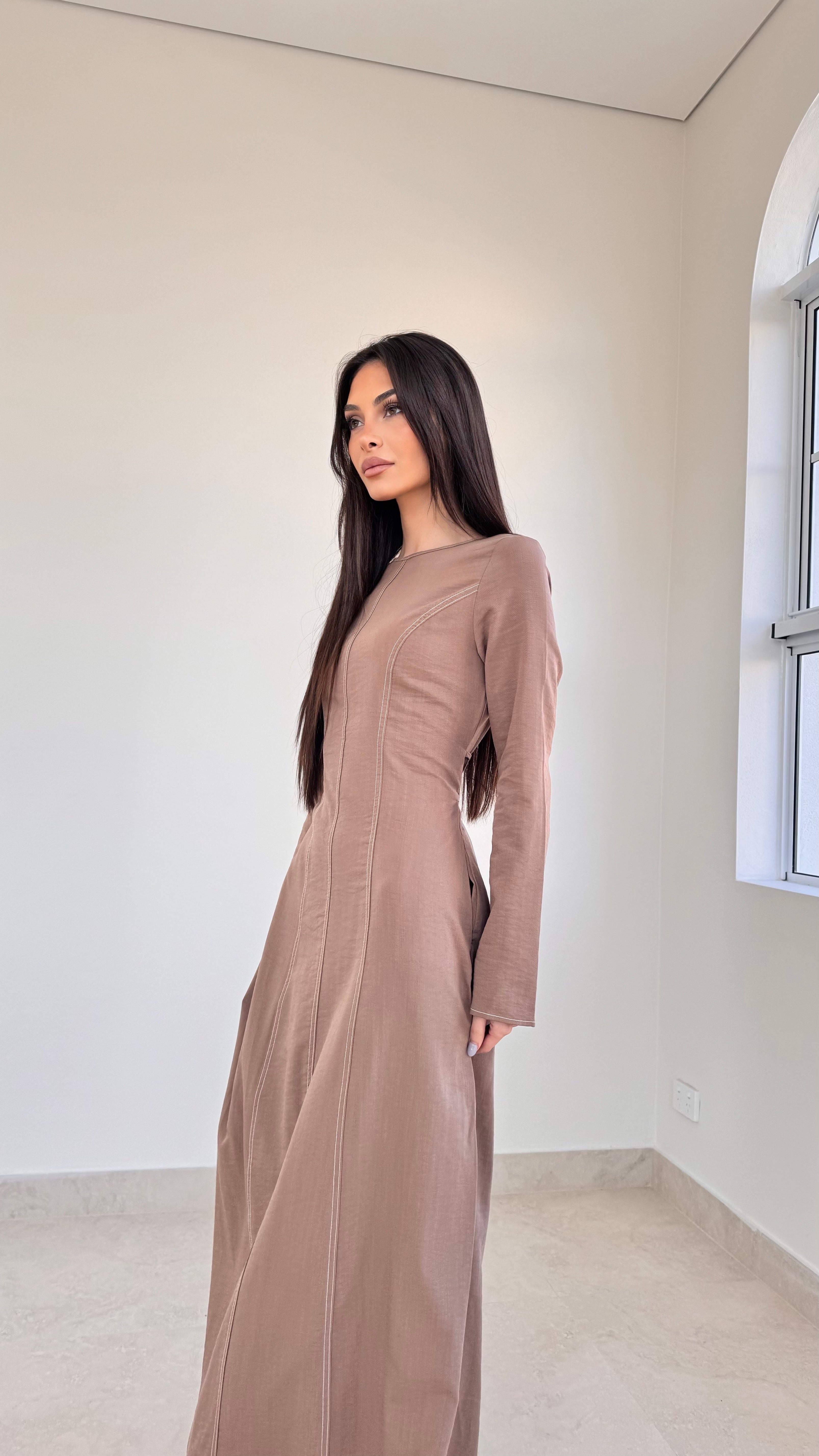 Contrast stitch maxi