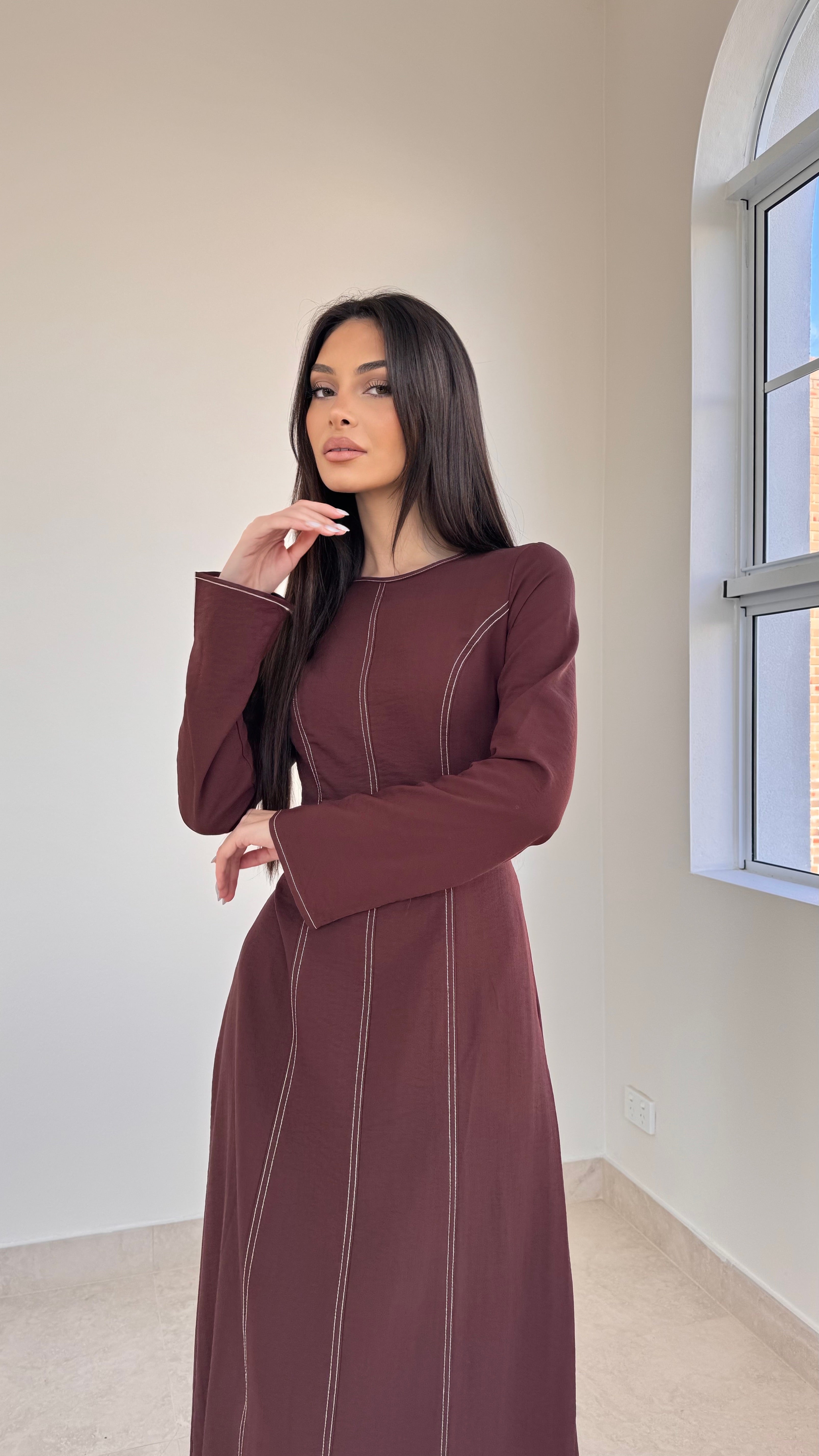 Contrast stitch maxi