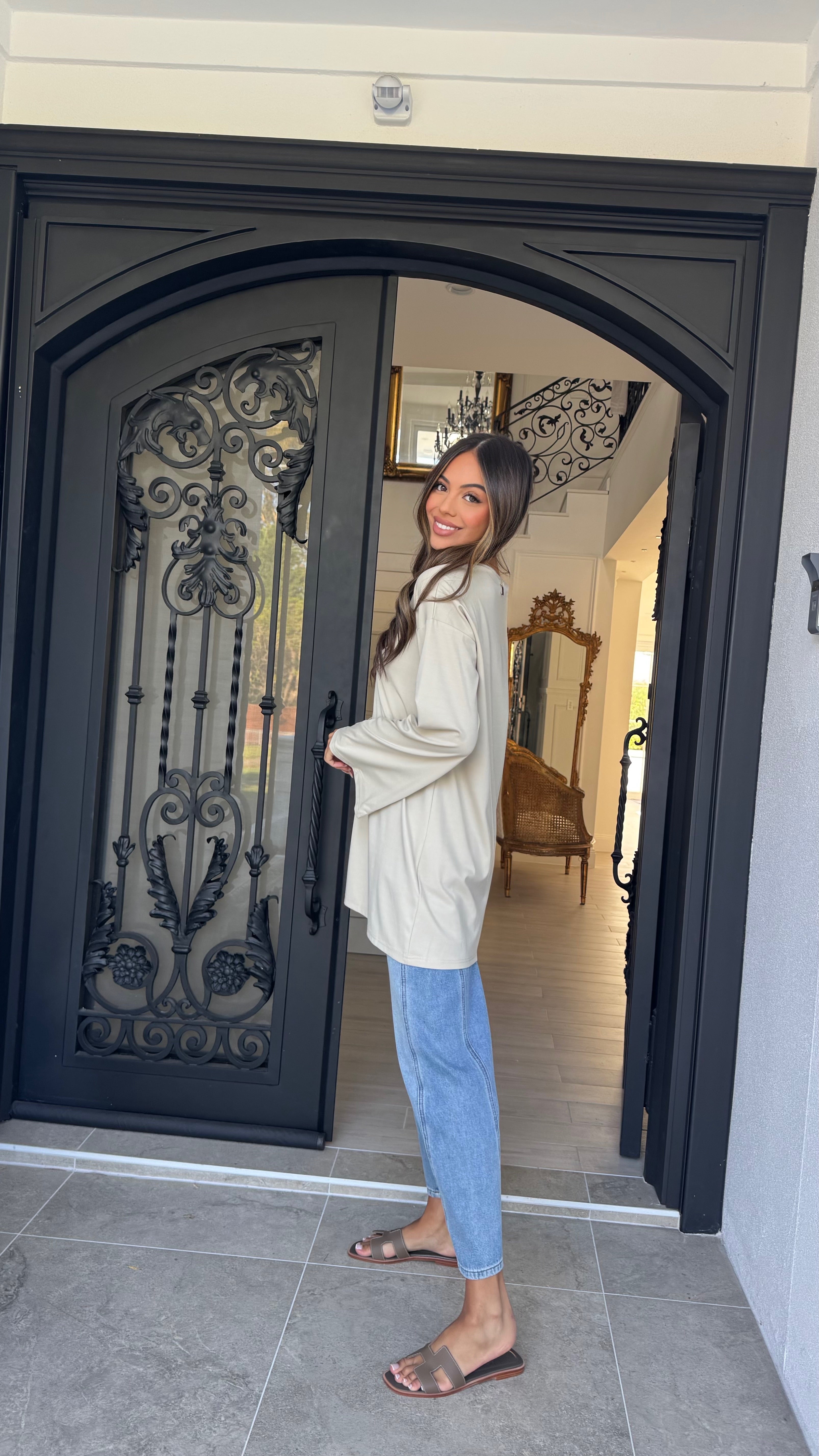 Longline bell sleeve Tee