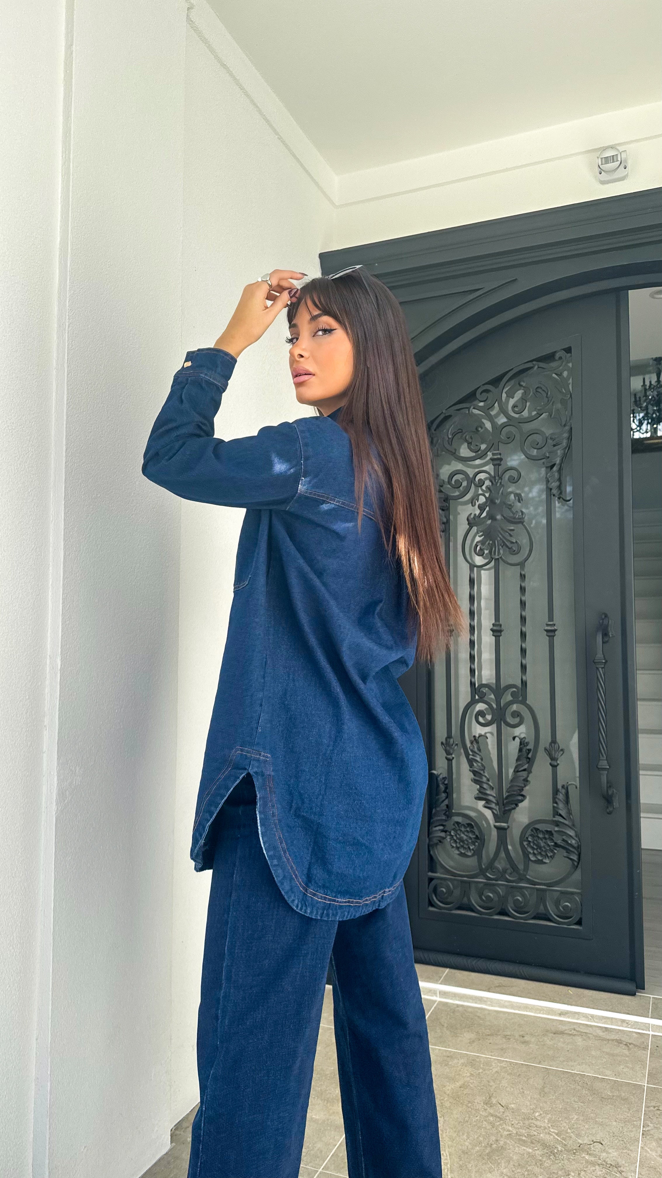 Denim shacket