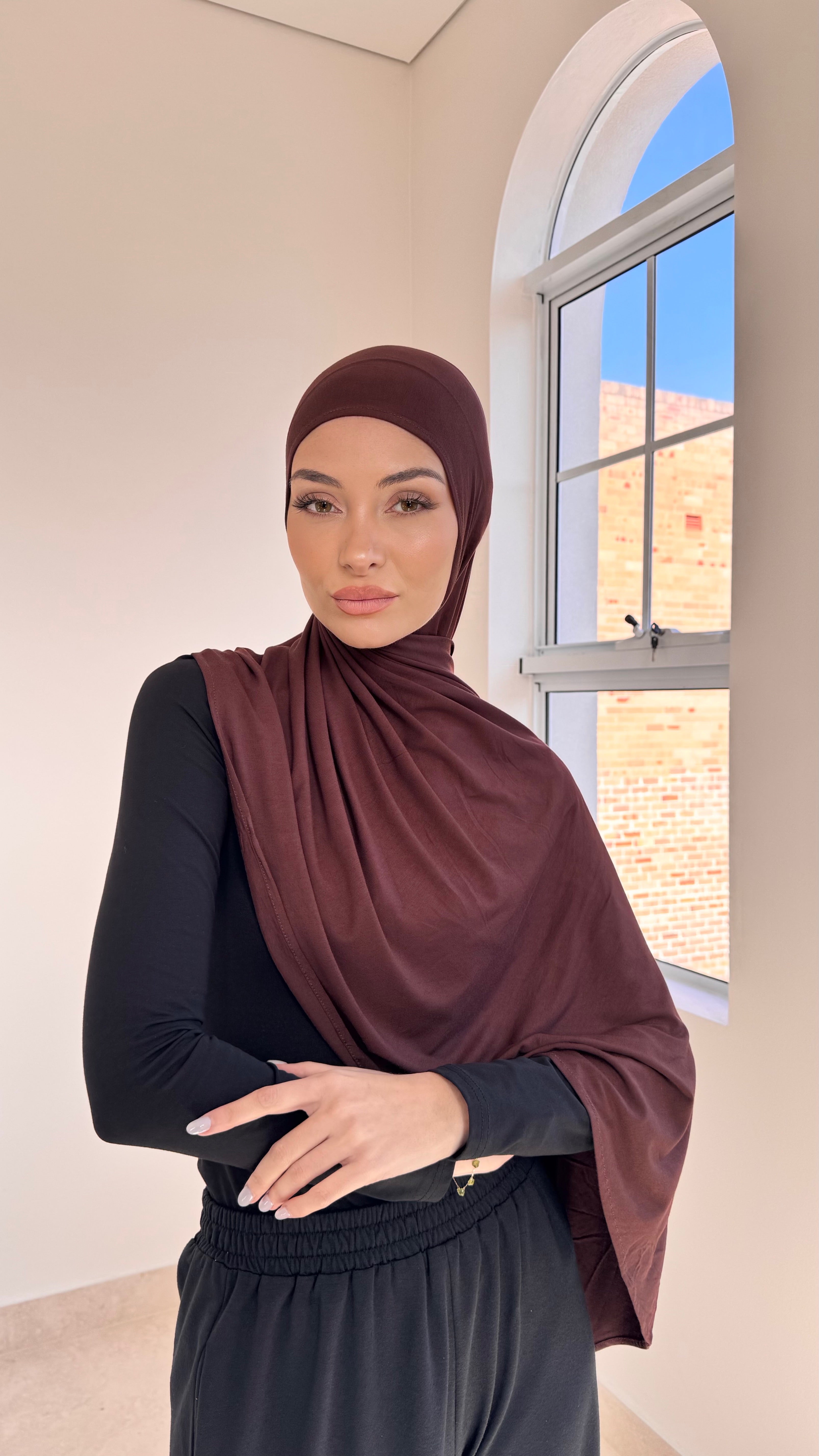 Chocolate instant hijab